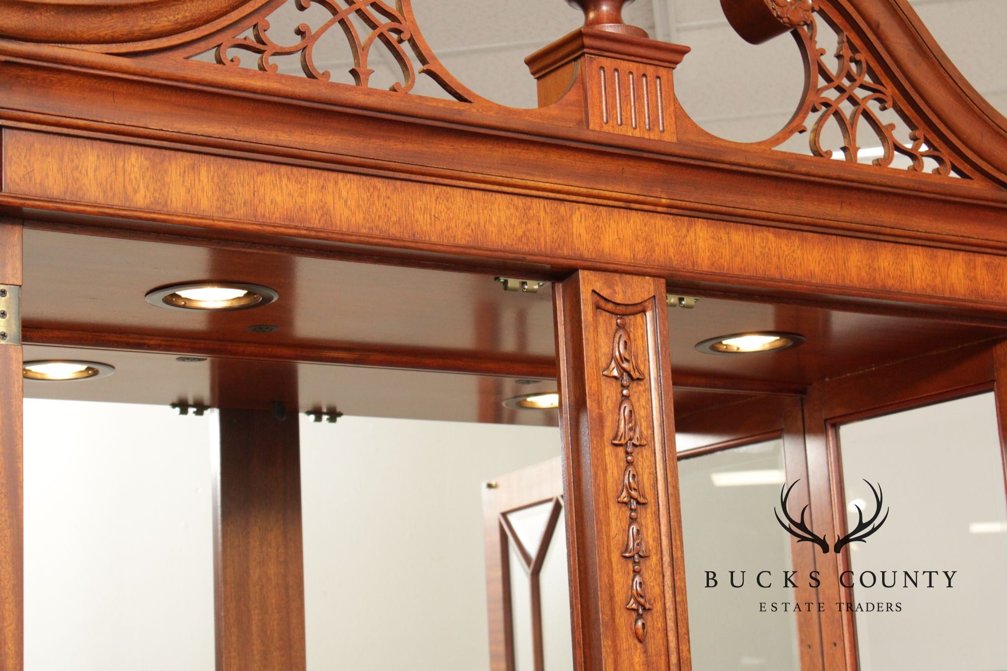 Henkel Harris Georgian Style Mahogany Display Case Cabinet