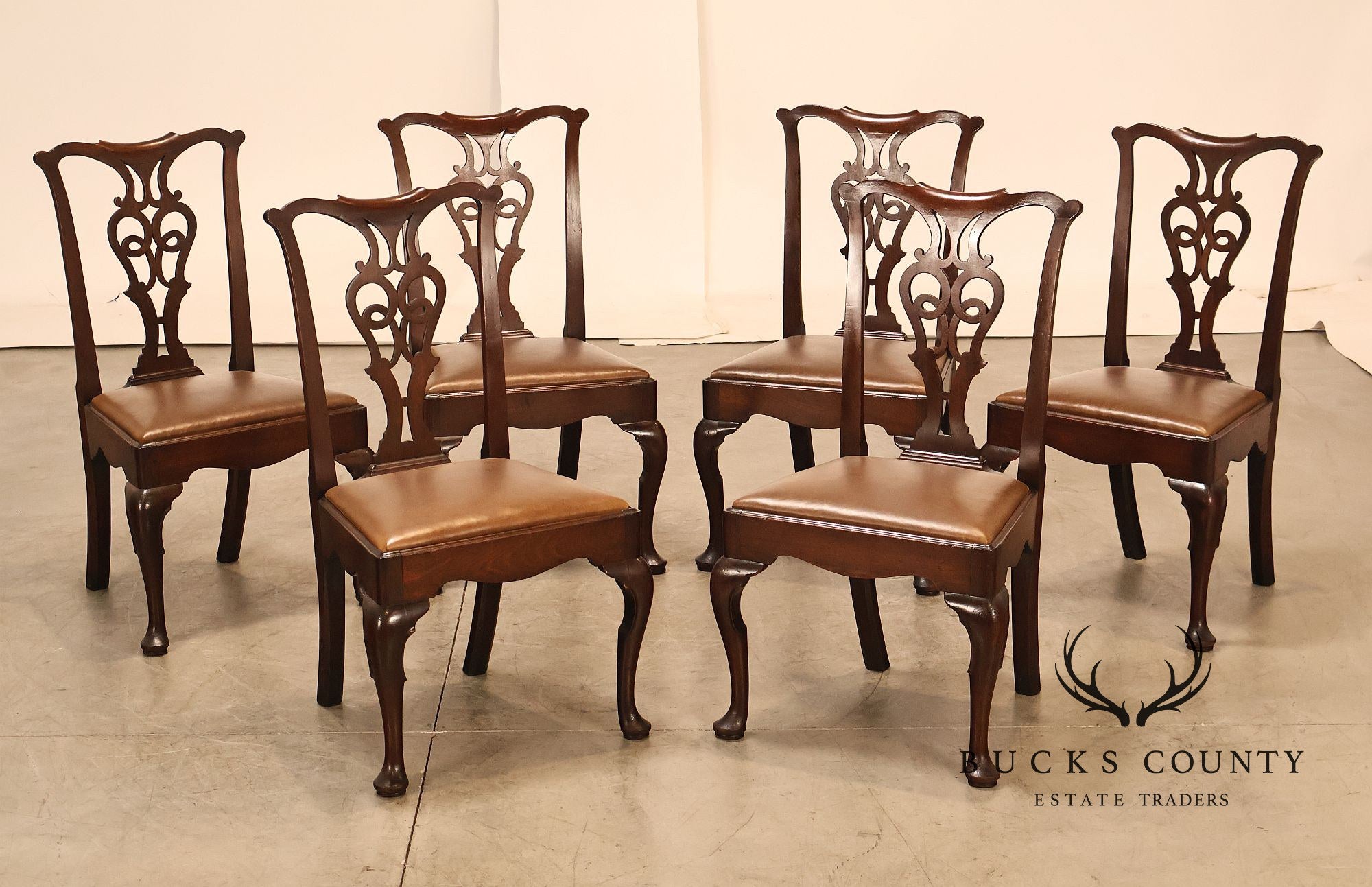 Georgie III Style Antique Set of Six Mahogany Dining chairs