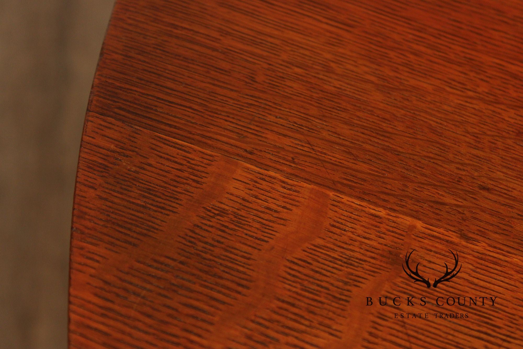 Antique L. & J.G. Stickley Mission Oak Round Dining Table