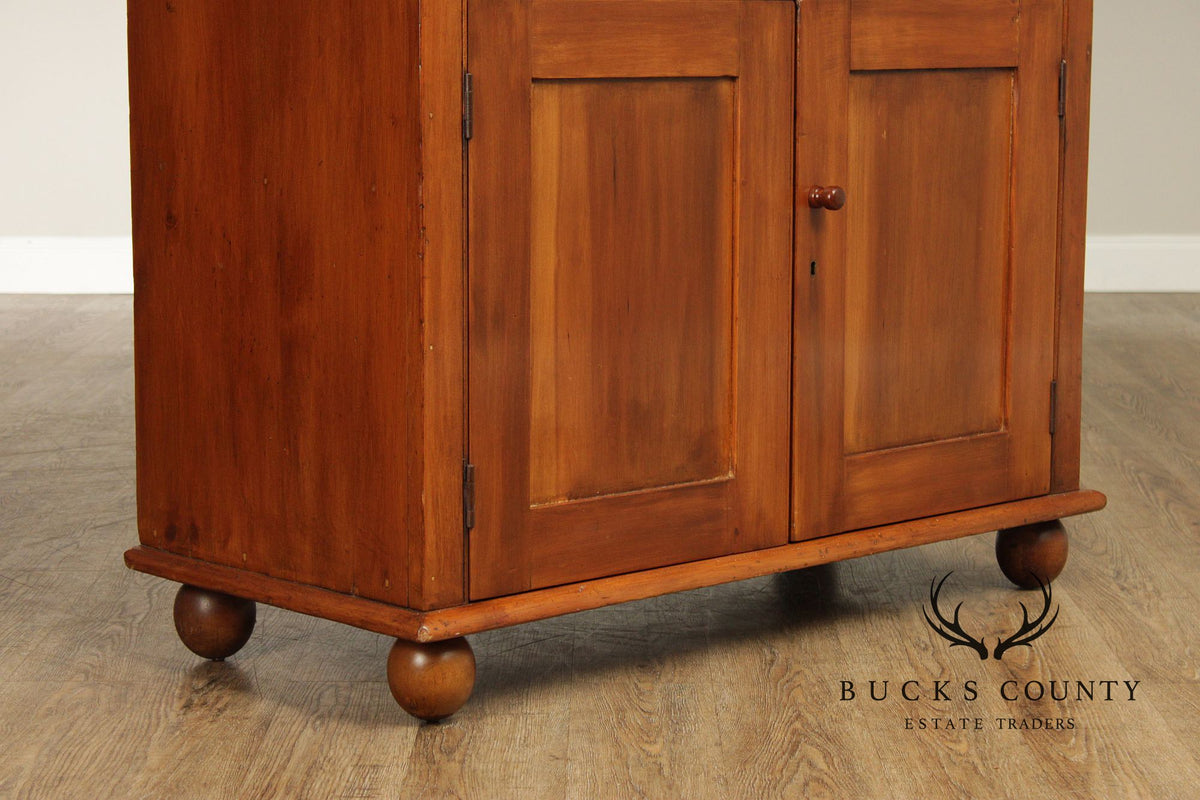 Antique American Primitive Step-Back Cupboard Hutch