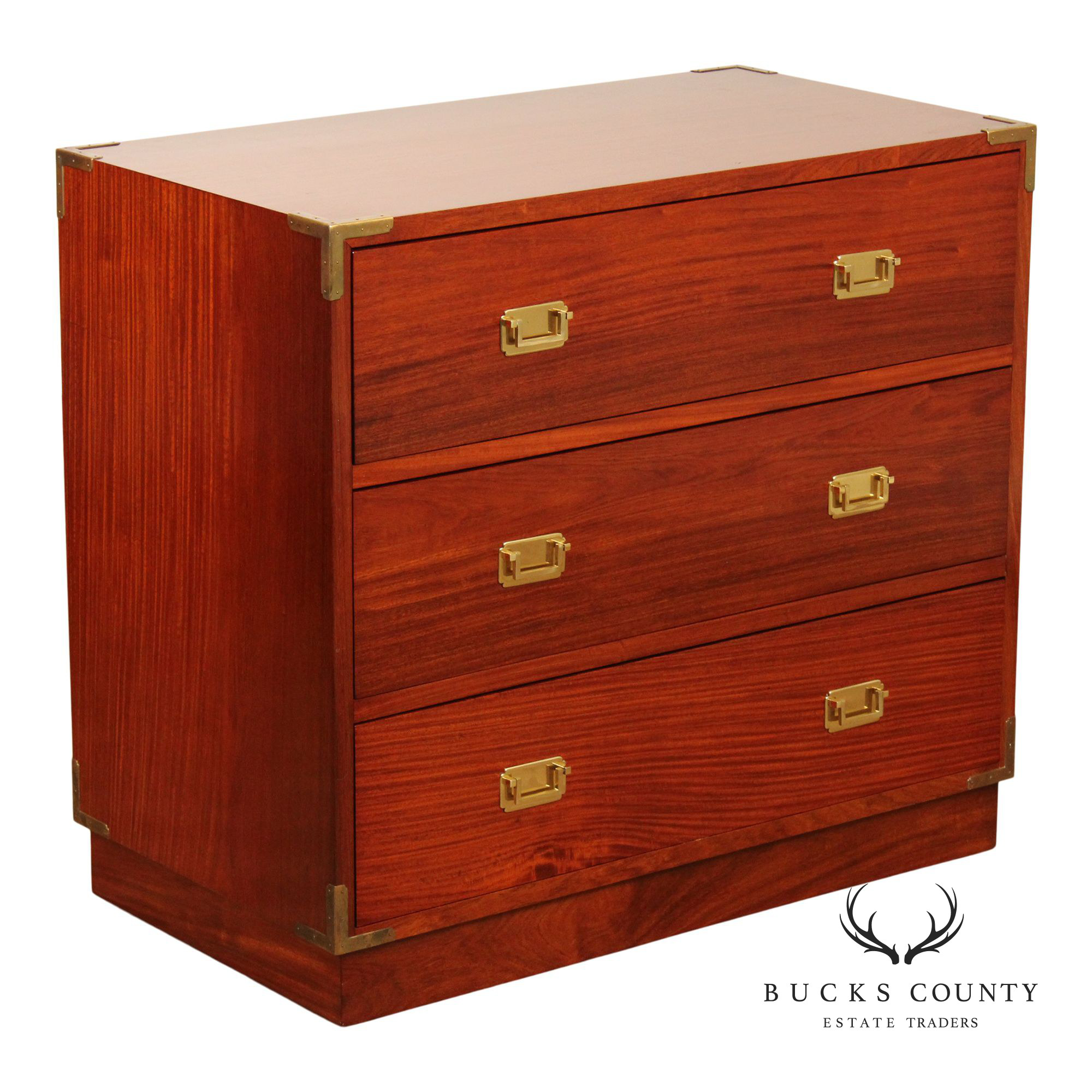 Campaign Style Brass Bound Rosewood Chest of Drawers