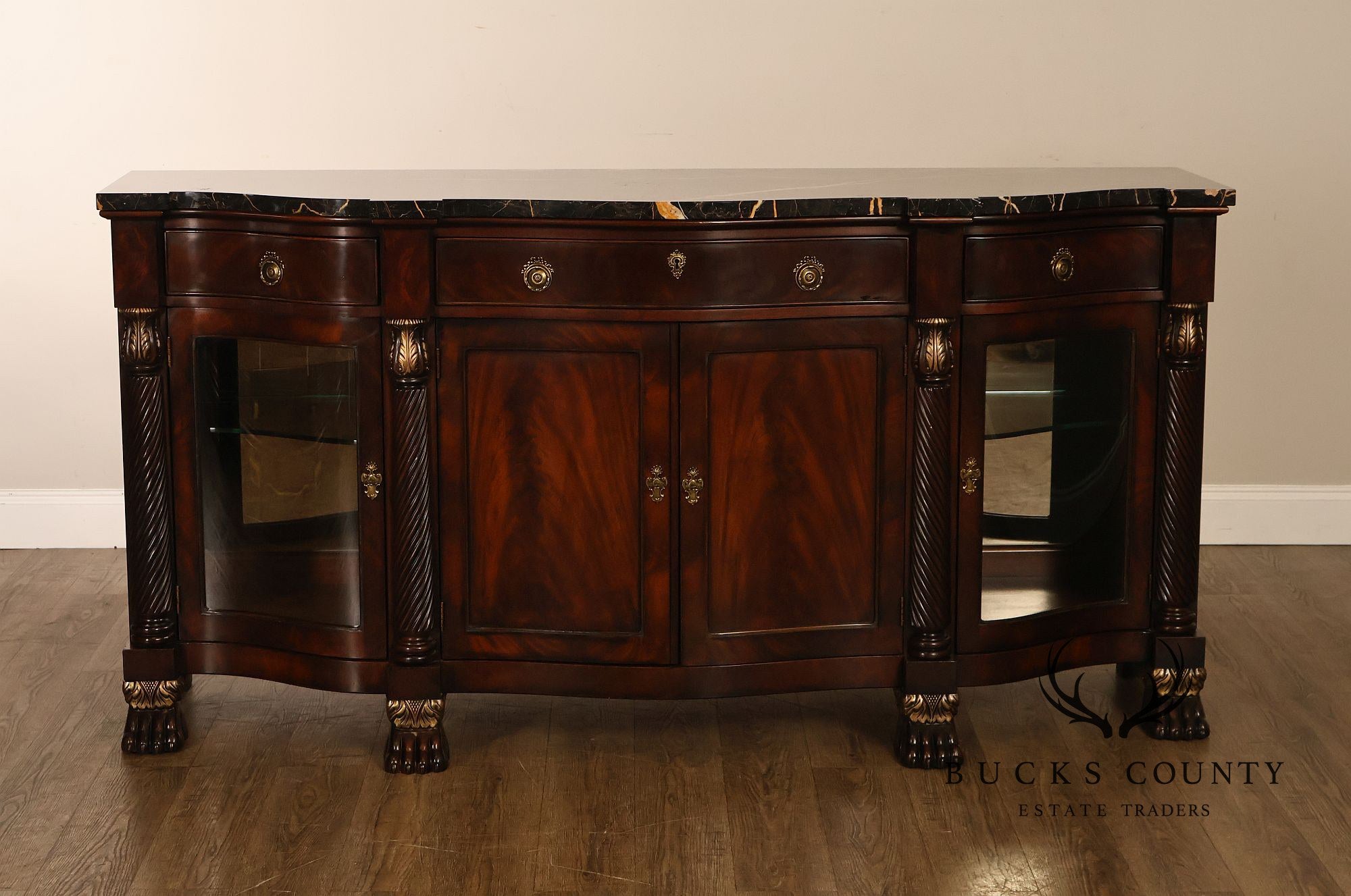 Henredon Historic Natchez Collection Marble Top Mahogany Sideboard