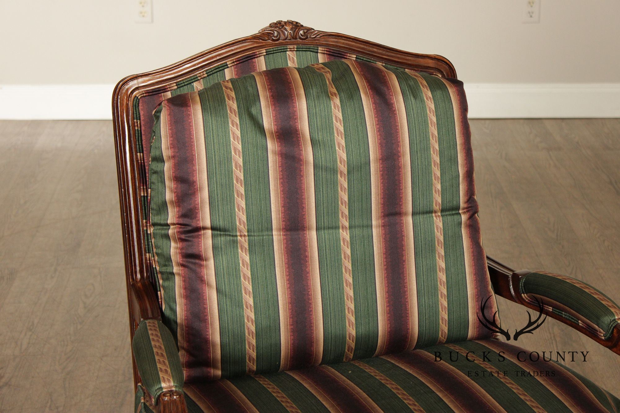 Sherrill Furniture French Louis XV Style Pair of Bergere Armchairs