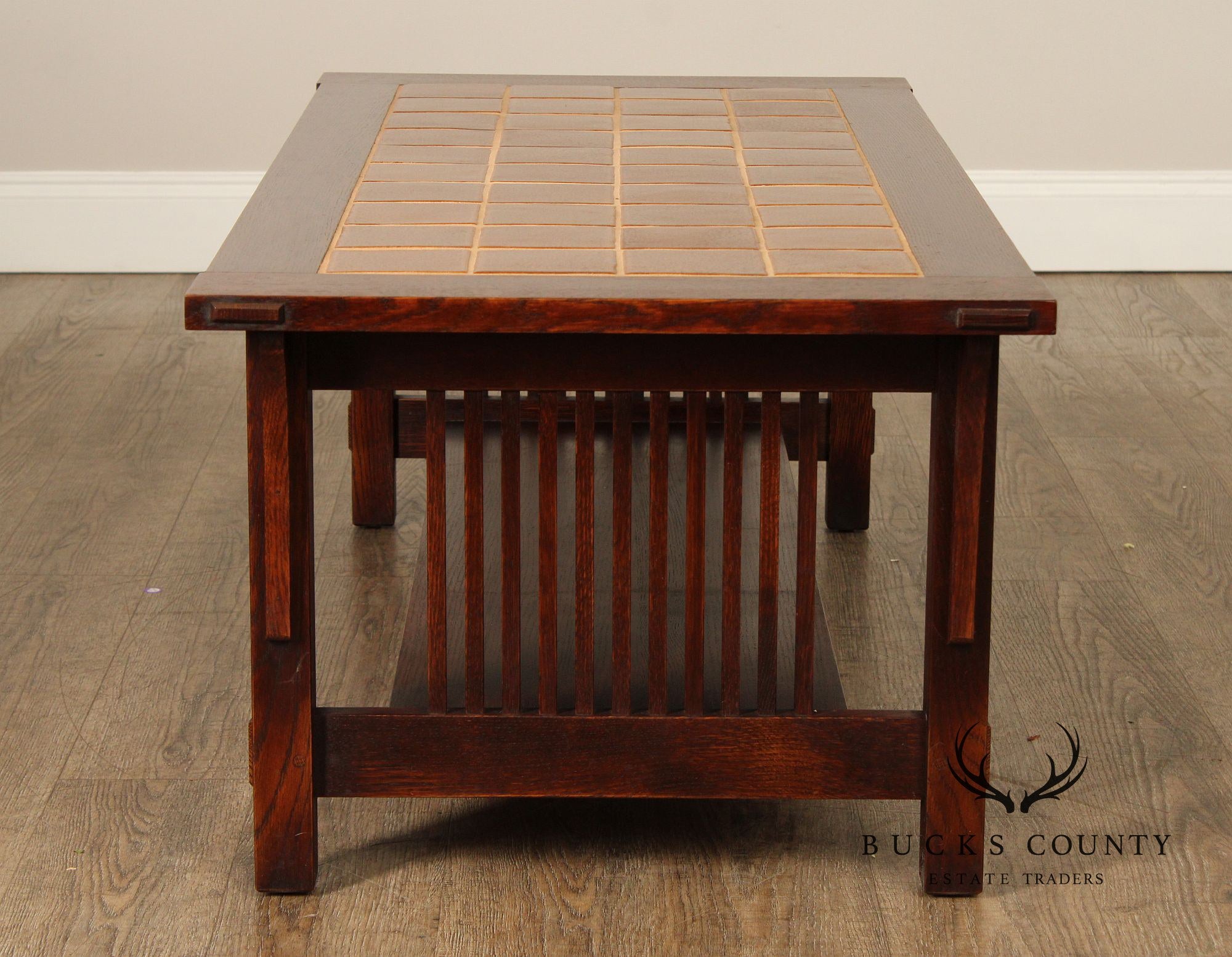 Stickley Mission Collection Oak Tile Top Cocktail Table