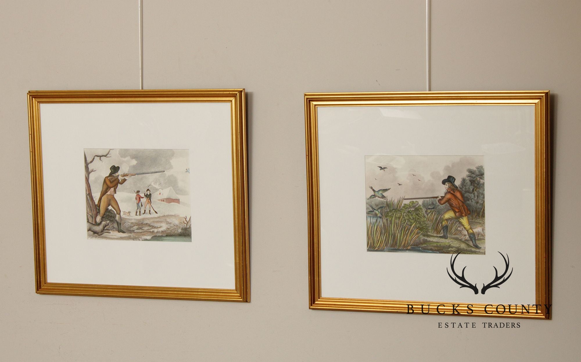 George Morland Pair of Prints, Gamebird Shooting Scenes