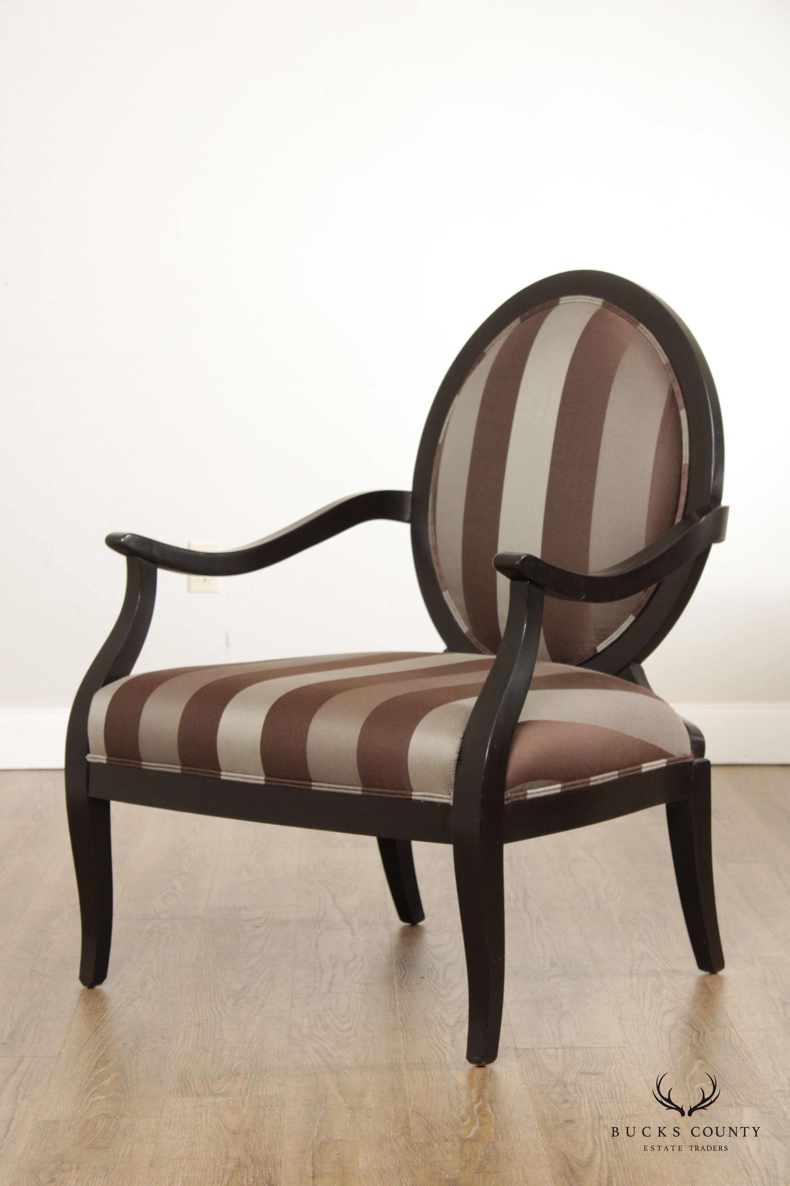 Regency Style Custom Upholstered Arm Chair