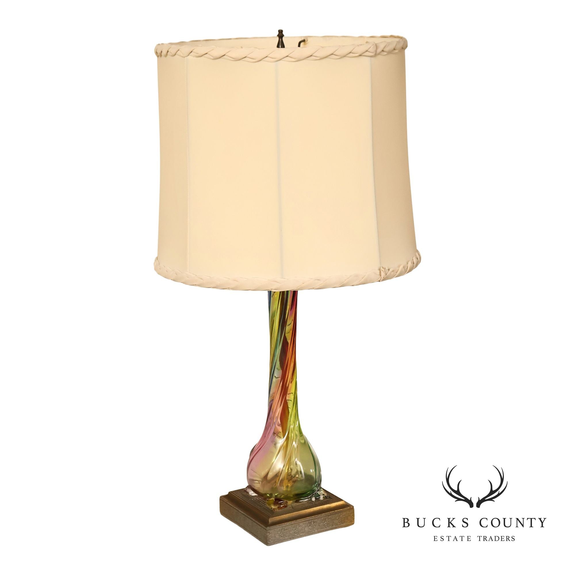Leviton Mid Century Modern Blown Glass Table Lamp
