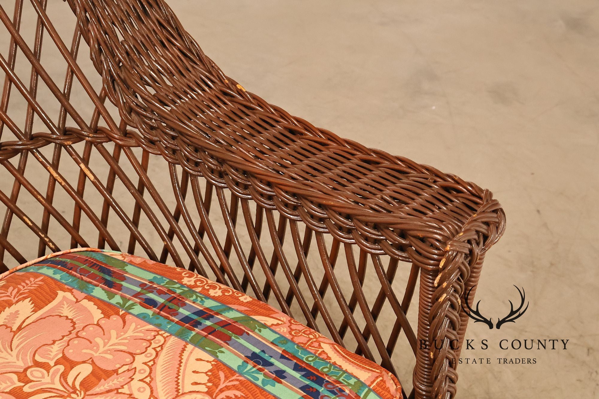 Antique Bar Harbor Style Wicker Sofa