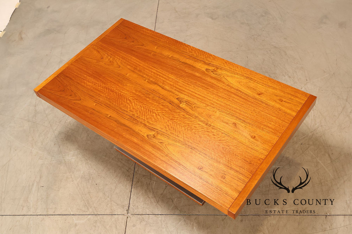 Milo Baughman Walnut Pedestal Dining Table