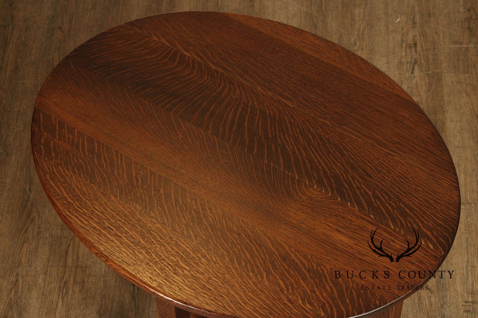 Antique Stickley Brothers Mission Oak Oval Lamp Table