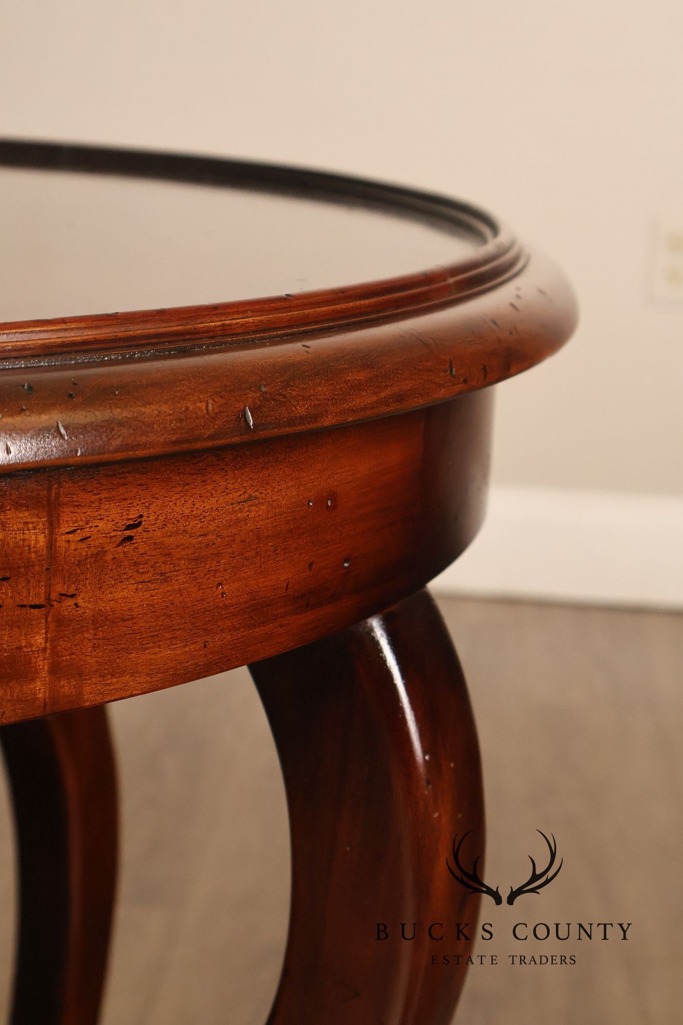 Baker Milling Road Round Mahogany Two Tier Lamp Table