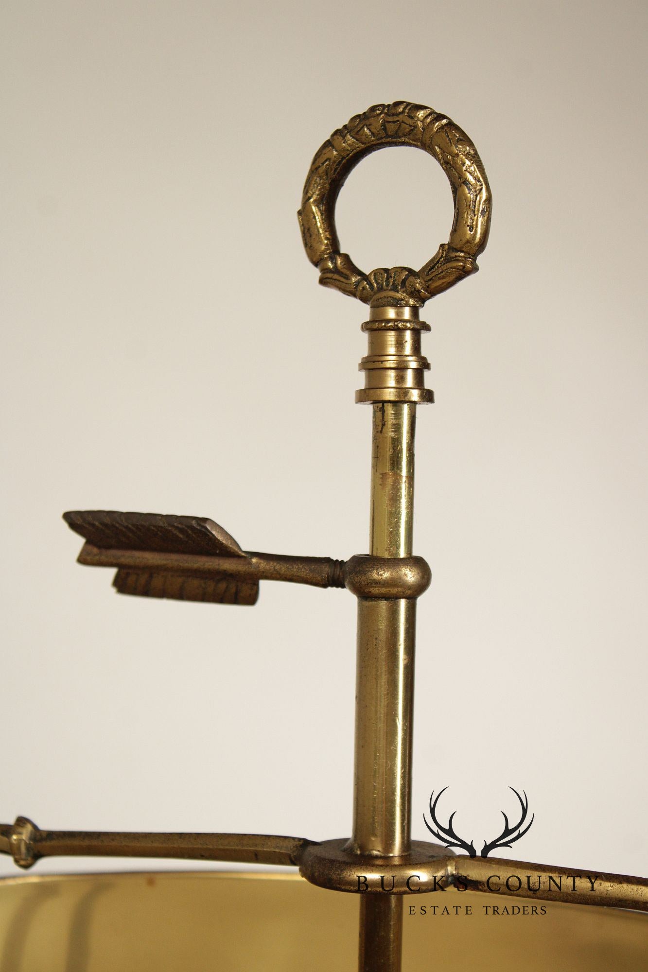 Vintage Brass Bouillotte Desk Lamp