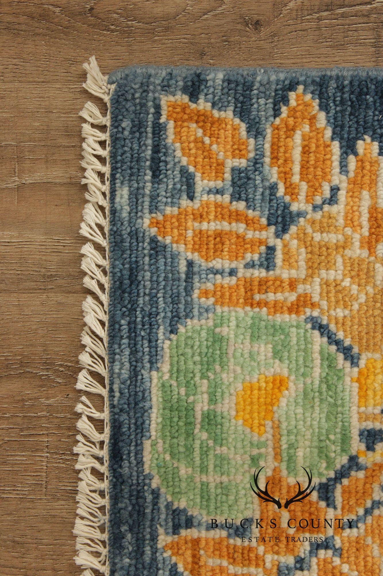 Golden Nile William Morris Style Large Blue And Gold Wool Area Rug