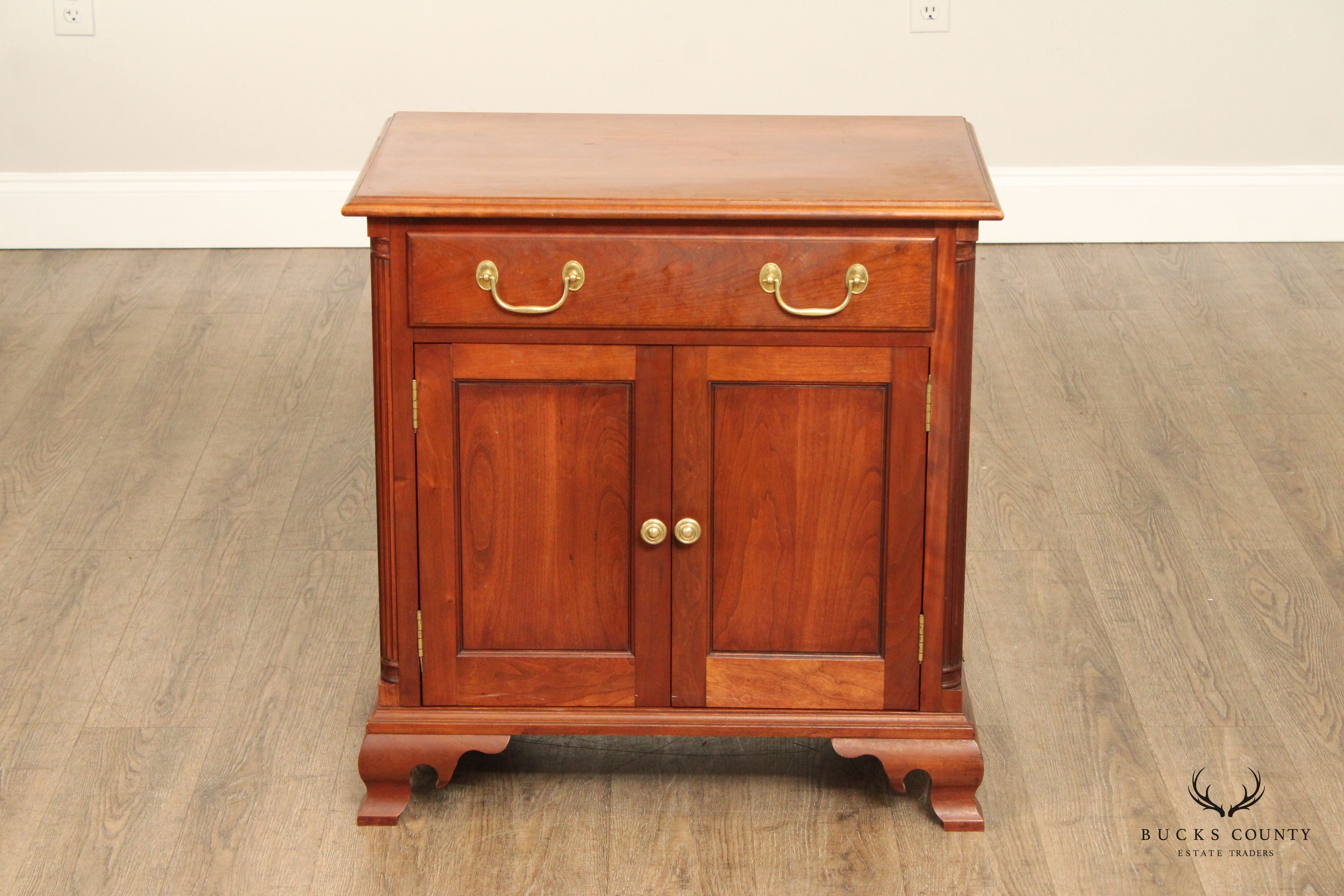 Chippendale Style Cherry Nightstand Cabinet