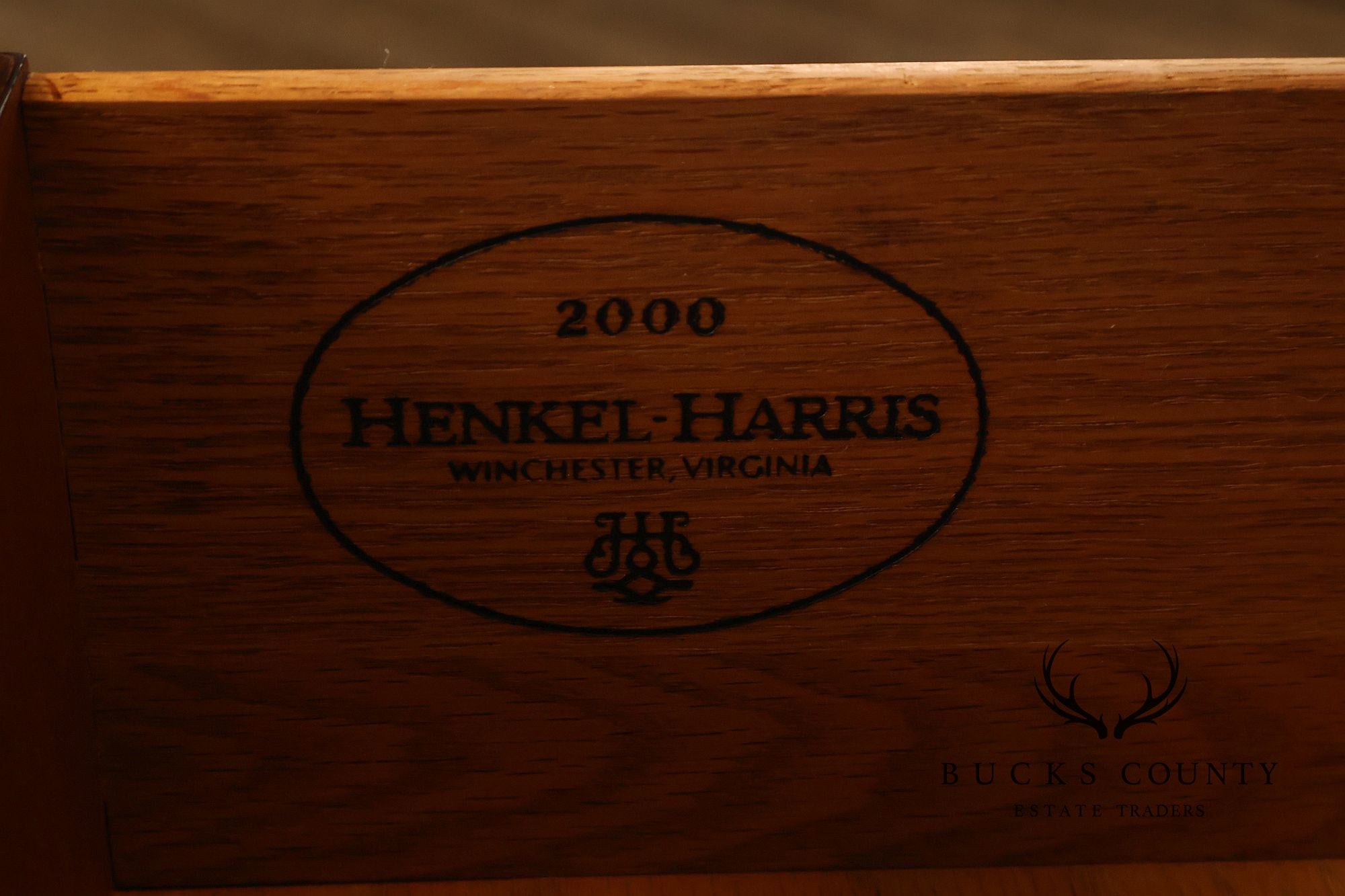 Henkel Harris Empire Style Marble Top Mahogany Chest Of Drawers