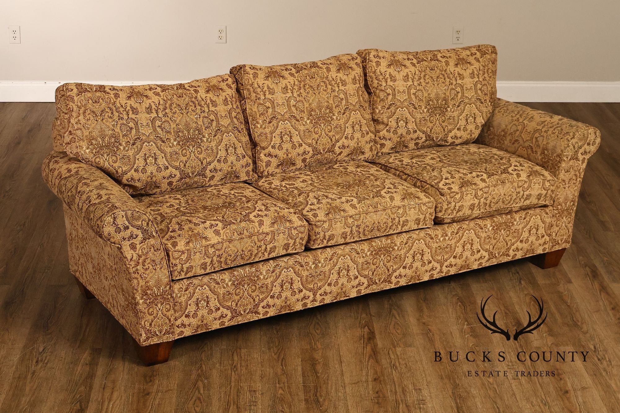 Stickley Fine Upholstery Traditional Three Cushion Sofa