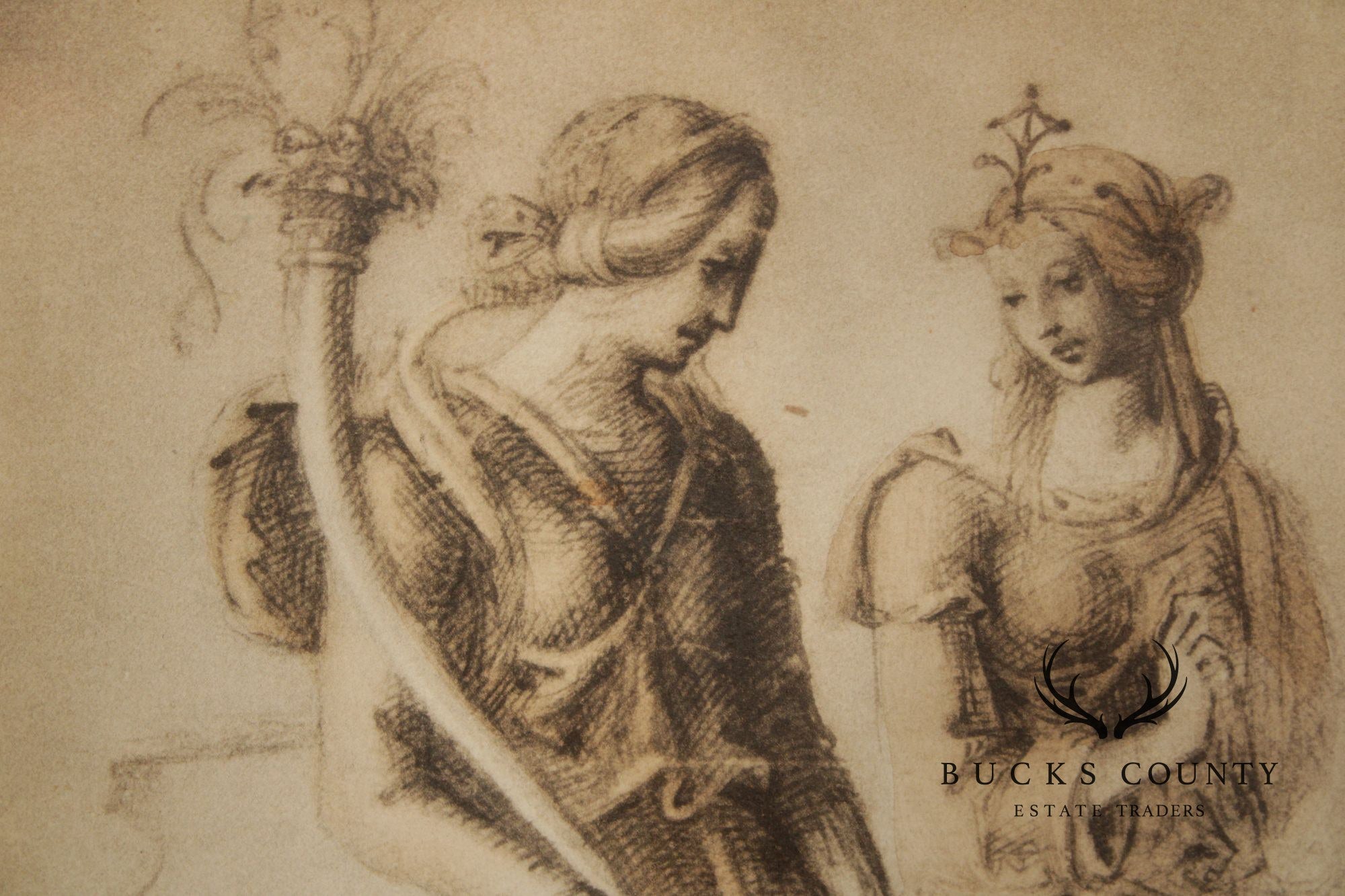 Classical Style Framed Print, Pair of Allegorical Figures