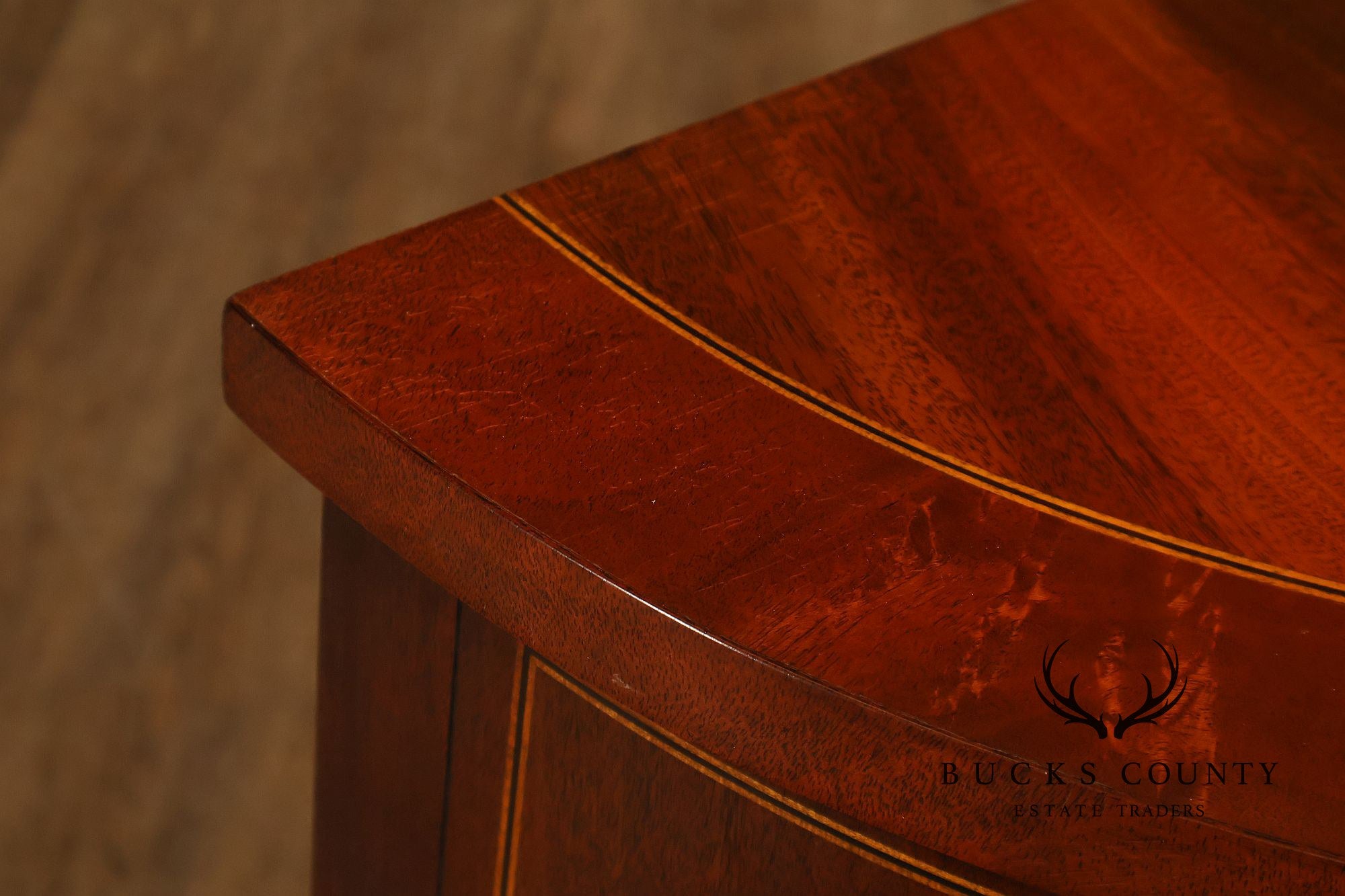Henkel Harris Mahogany Demilune Console Cabinet Console