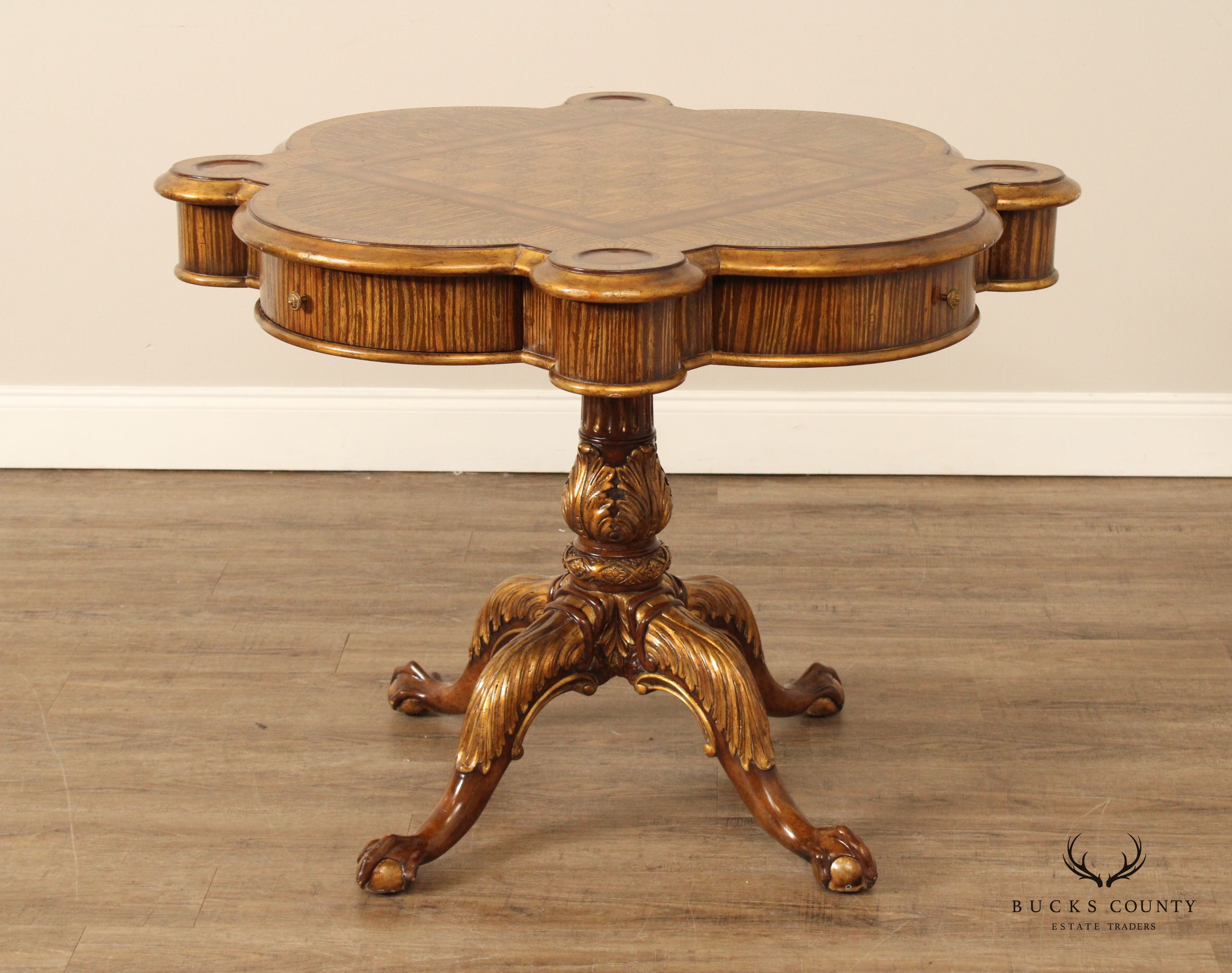 Maitland Smith Georgian Style Pedestal Game Table