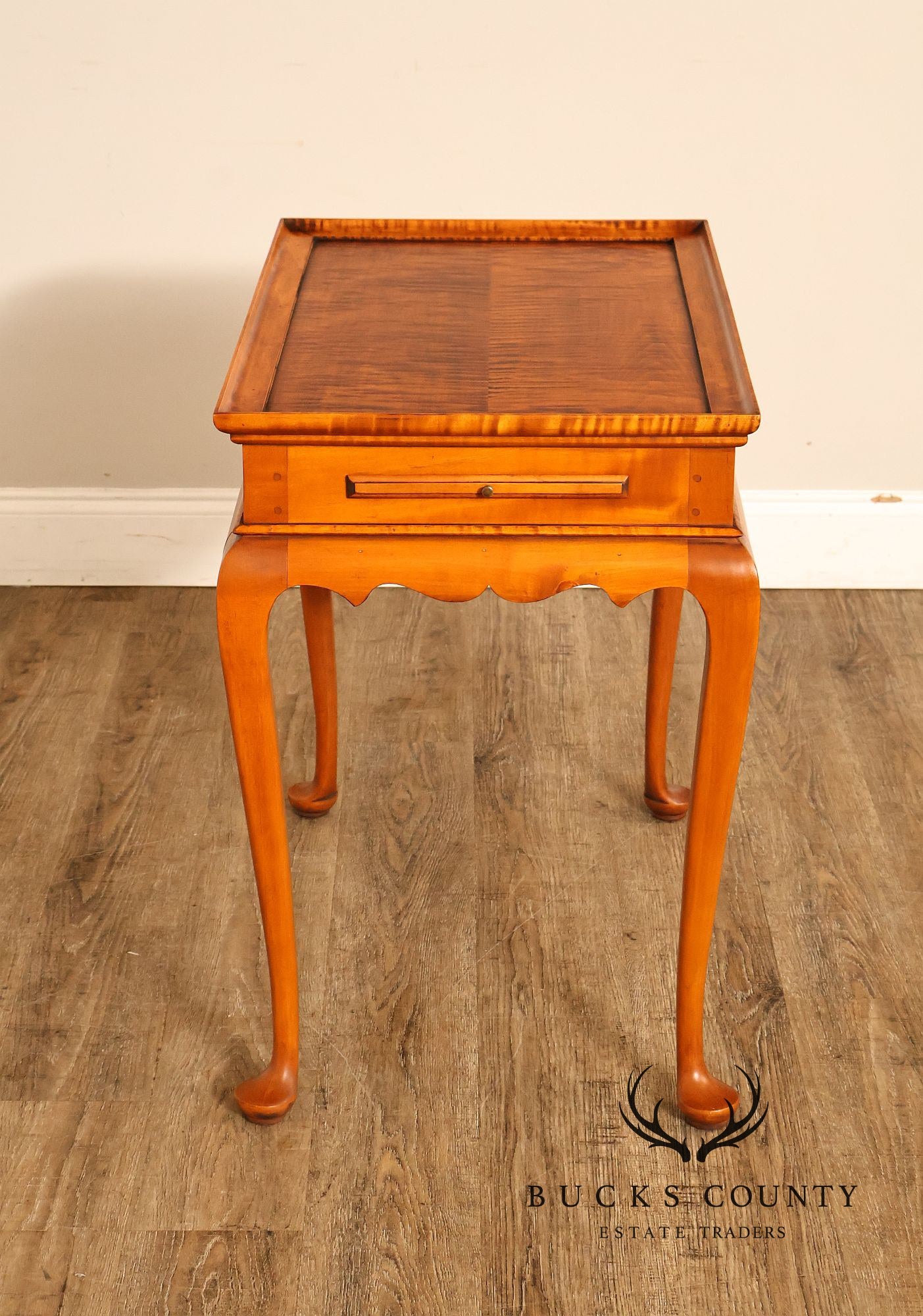 Eldred Wheeler Queen Anne Style Tiger Maple Tea Table