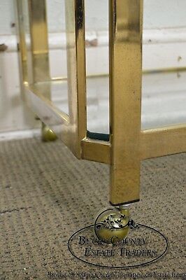 Mid Century Modern Brass & Glass Contemporary Serving Cart