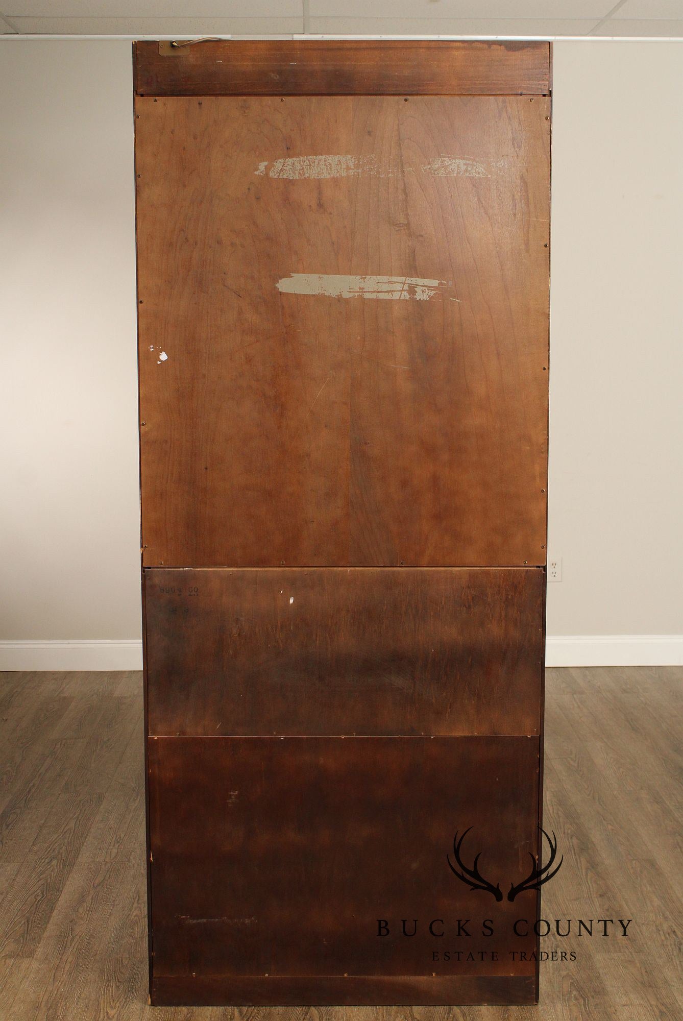 Henredon Asian Style Brass Mounted Walnut Bar Cabinet