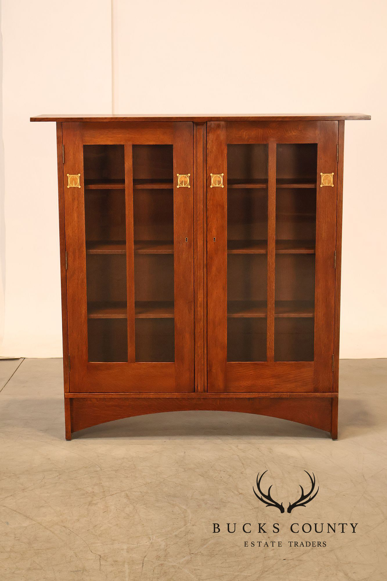 Stickley Harvey Ellis Mission Inlaid Oak Bookcase