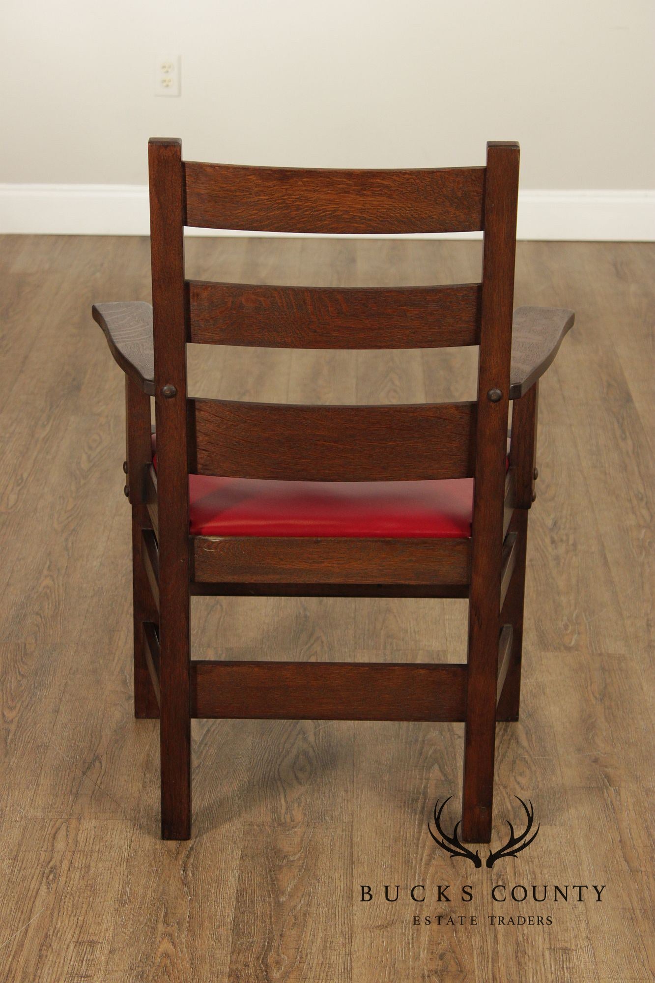 Antique Stickley Brothers Mission Oak Set Of 8  Ladder Back Dining Chairs