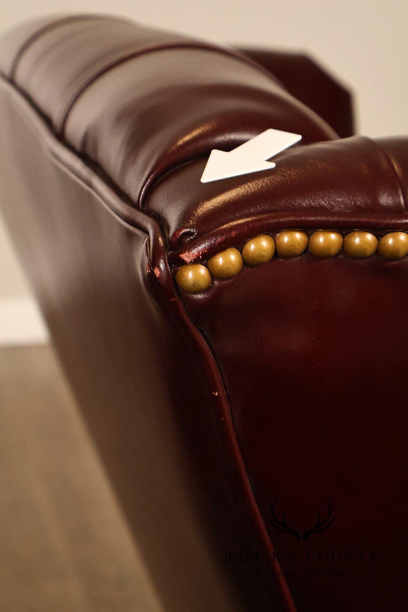 Leathercraft Chesterfield Style Tufted Oxblood Leather Wing Chair