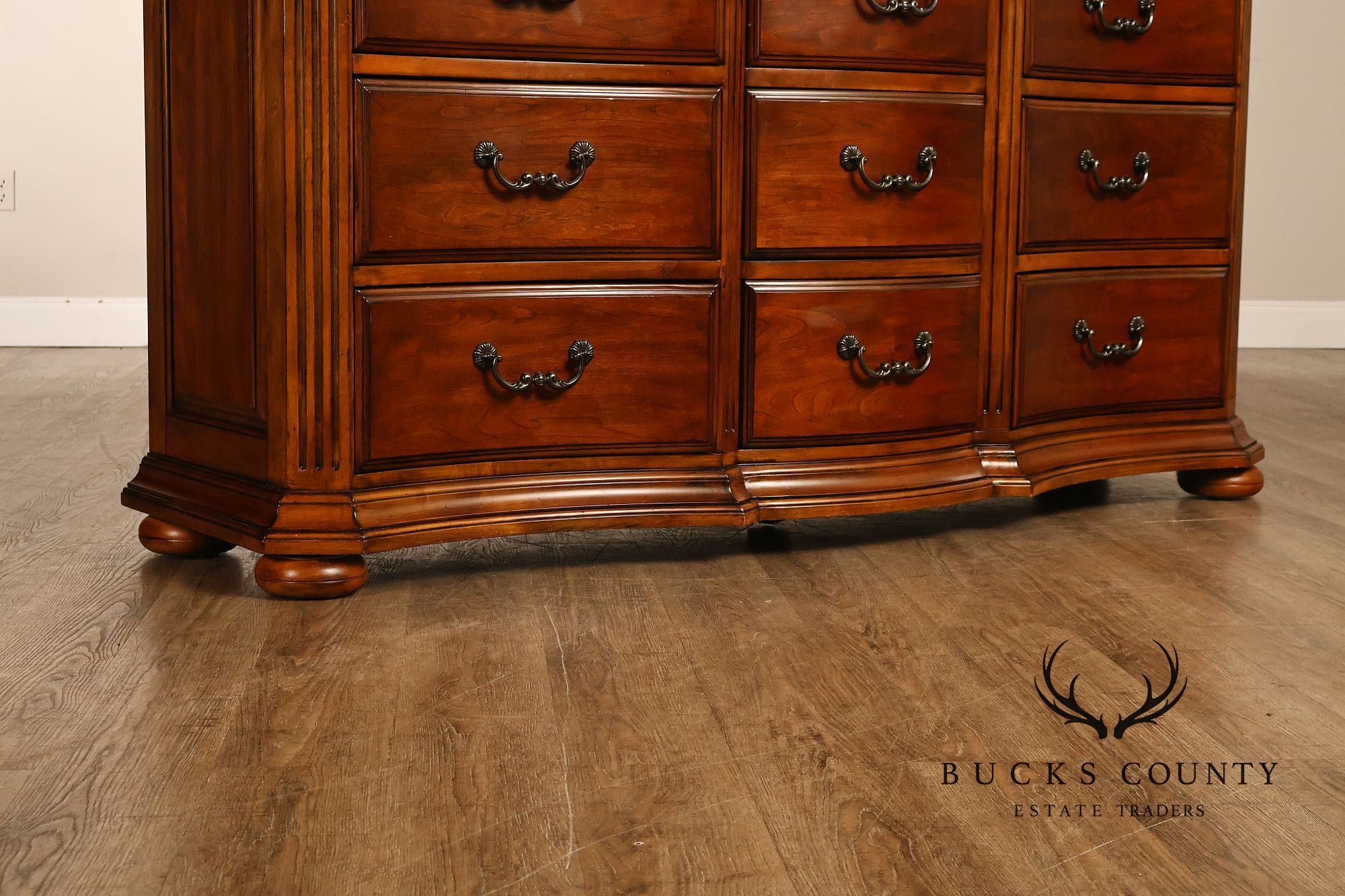 Ethan Allen Tuscany Serpentine Nine-Drawer Dresser In Cherry Finish