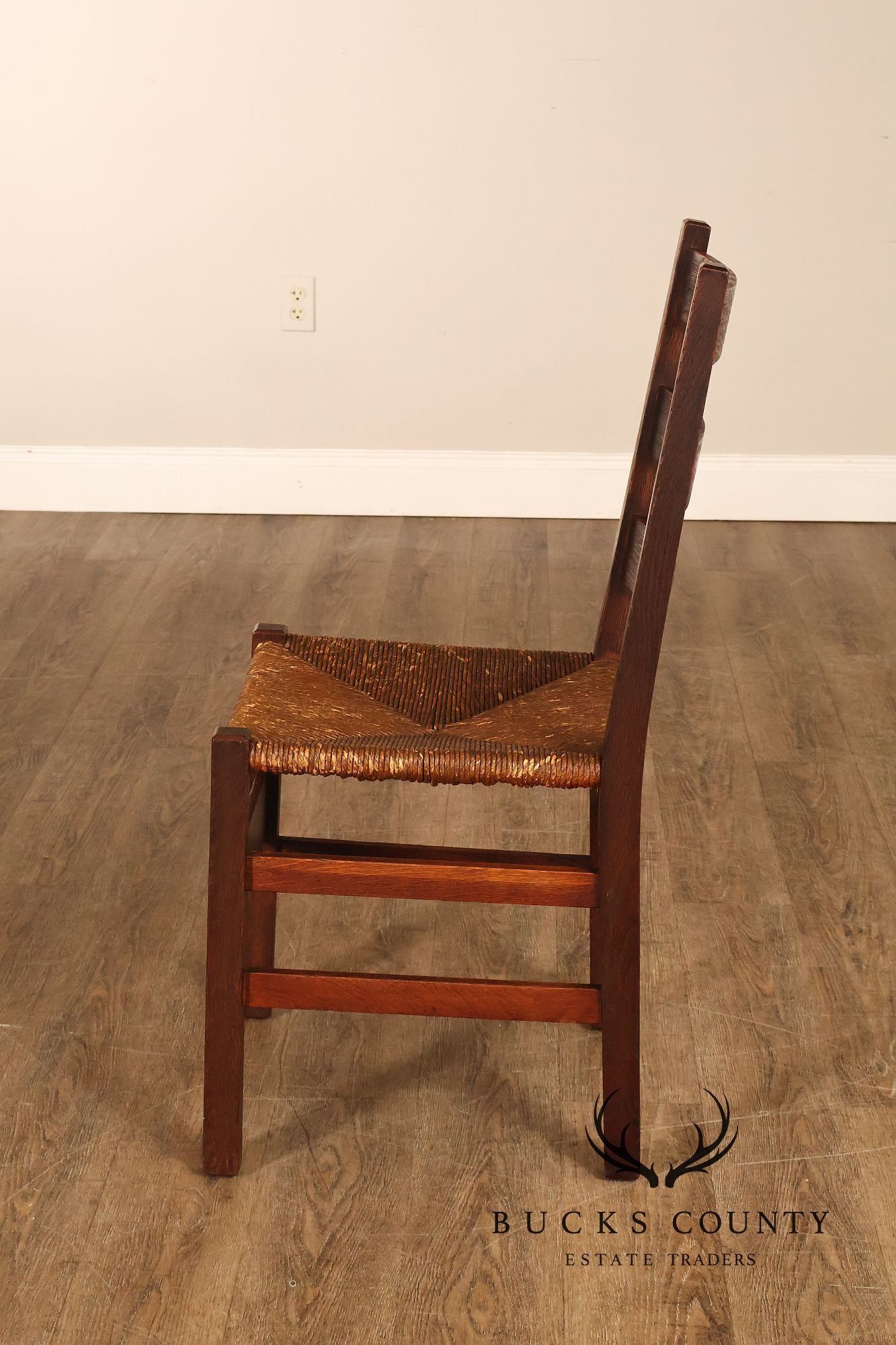 Antique Gustav Stickley Mission Oak Ladderback Side Chair