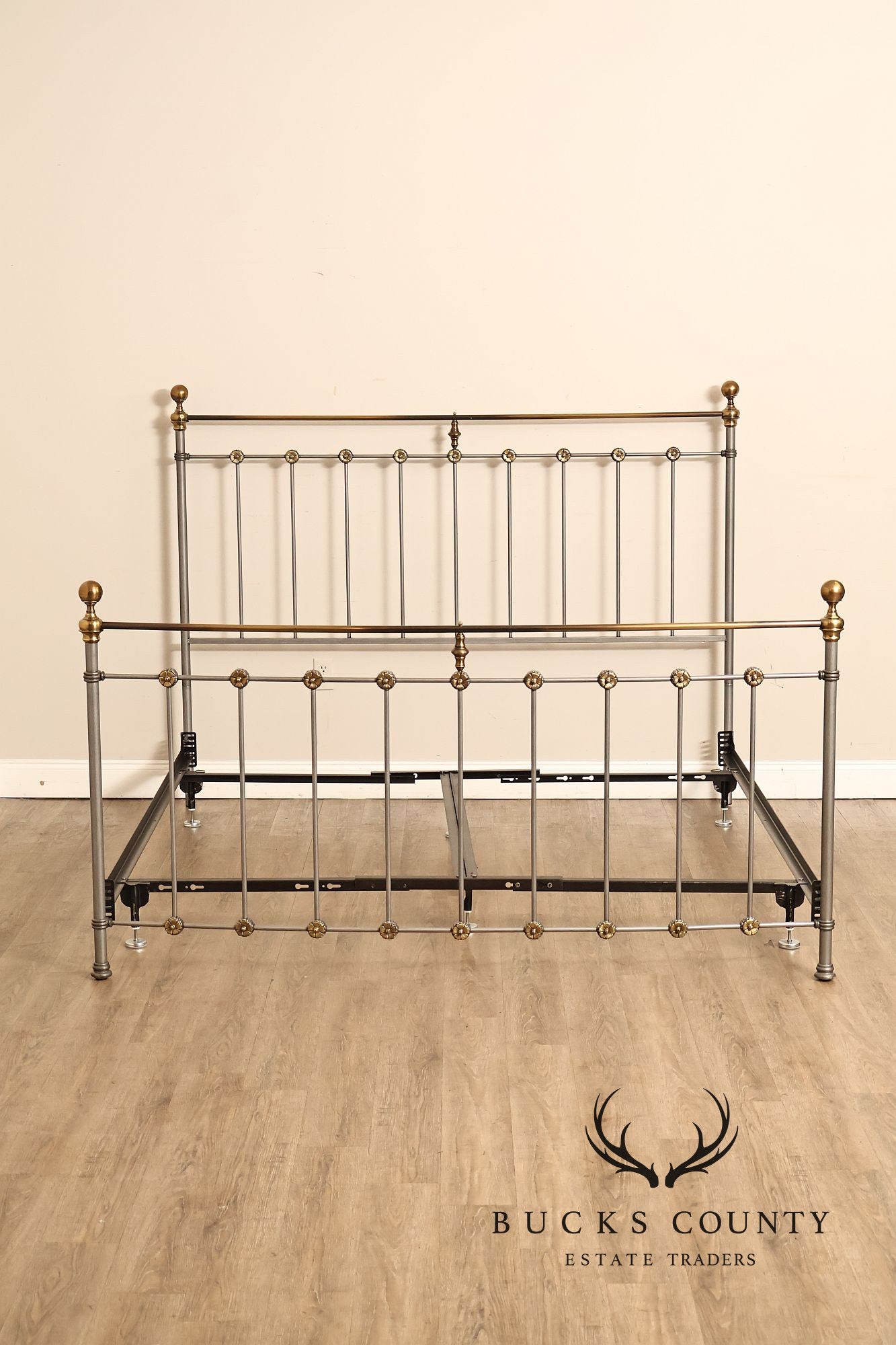 Contemporary Iron And Brass King Size Metal Bed Frame