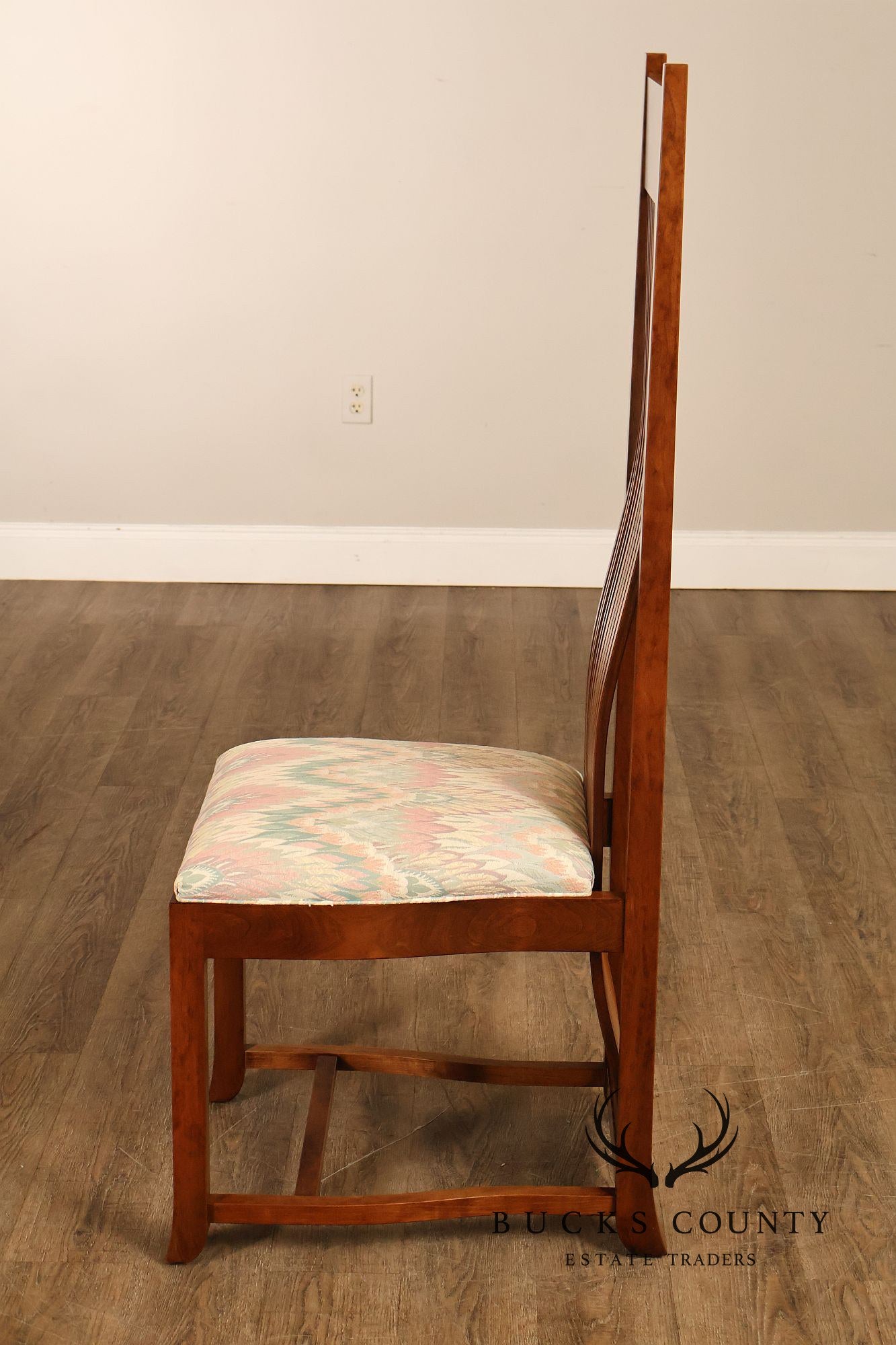 Paul Downs Cabinetmakers Set of Four Highback Spindled Cherry Dining Chairs