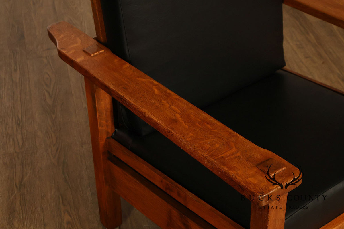 Antique Stickley Brothers Mission Oak Adjustable Morris Chair