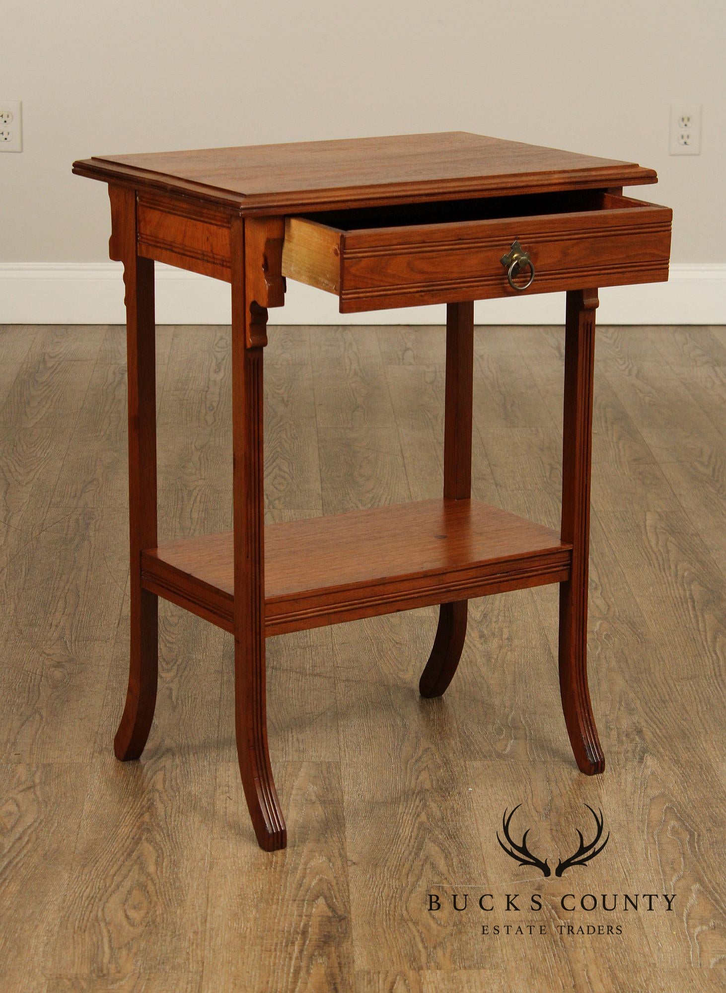 Antique Victorian Walnut Two-Tier End Table