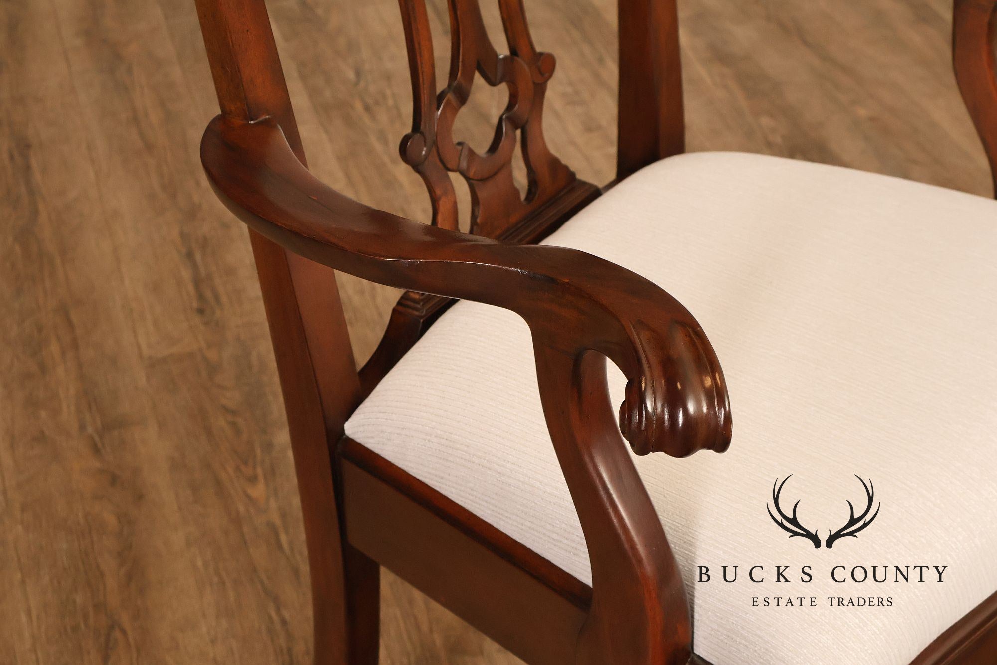 Maitland Smith Chippendale Style Set of Ten Mahogany Dining Chairs