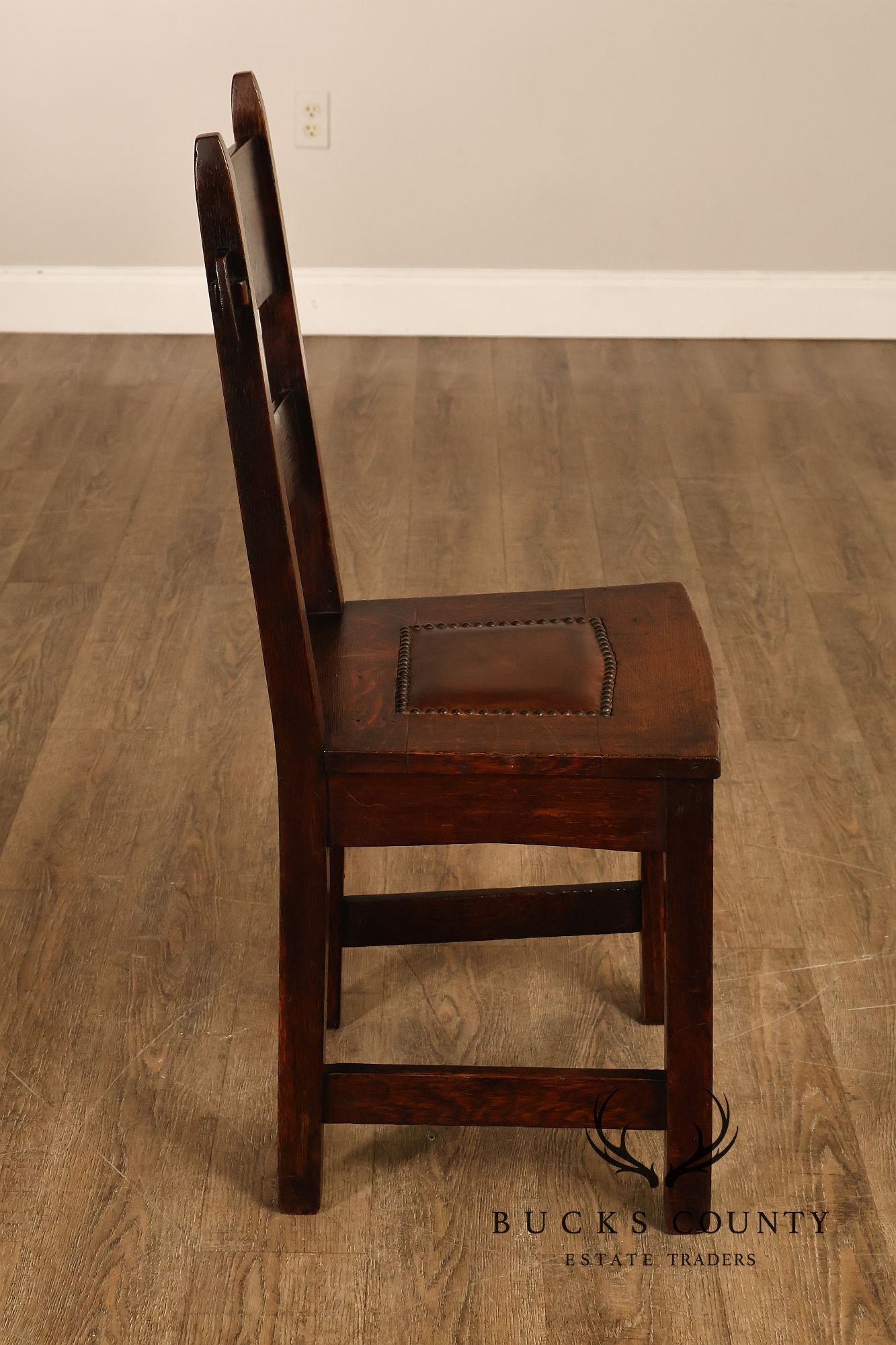 Gustav Stickley Antique Oak Rabbit Ear #1291 Dining Chair