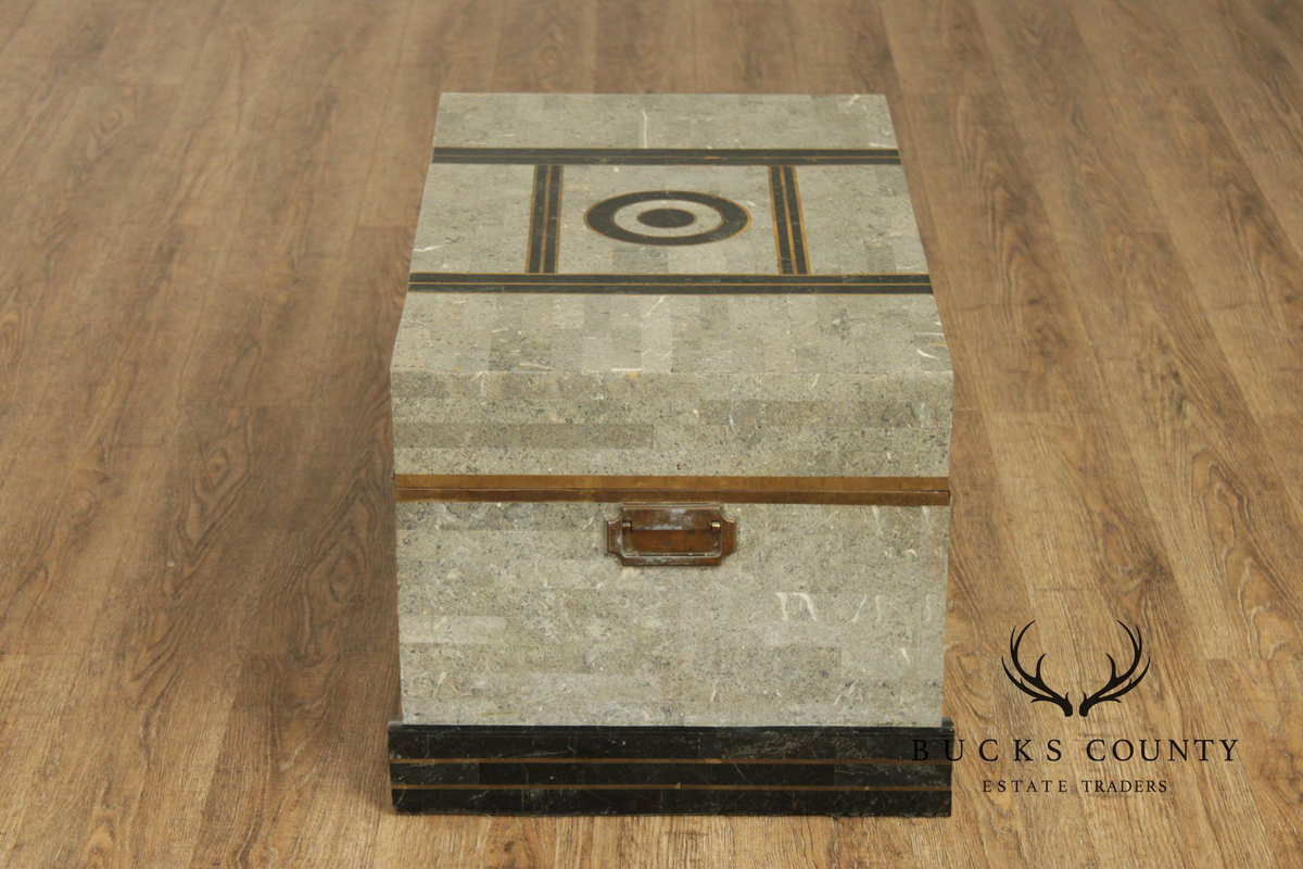 Casa Bique Hollywood Regency Tessellated Stone Chest