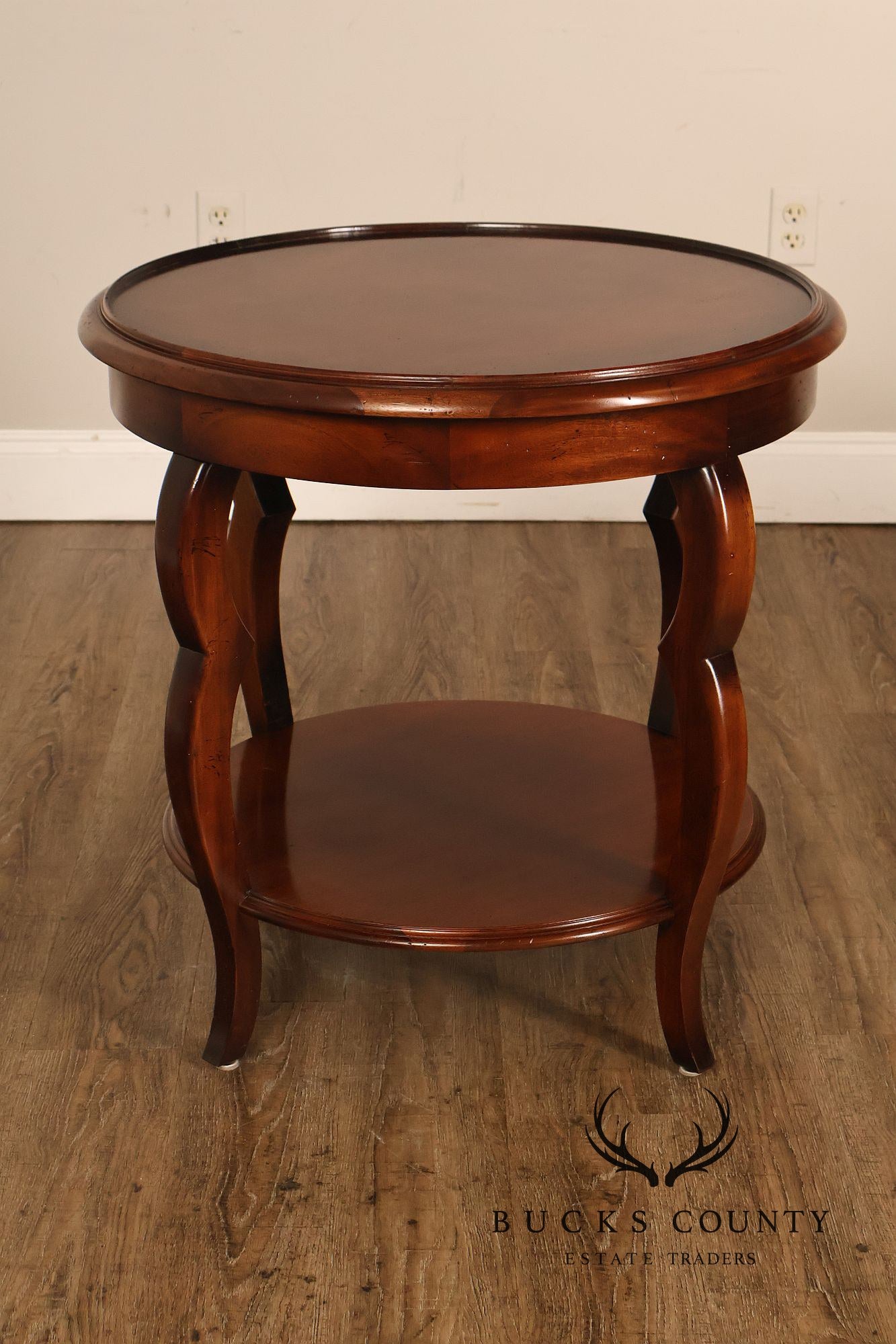 Baker Milling Road Round Mahogany Two Tier Lamp Table