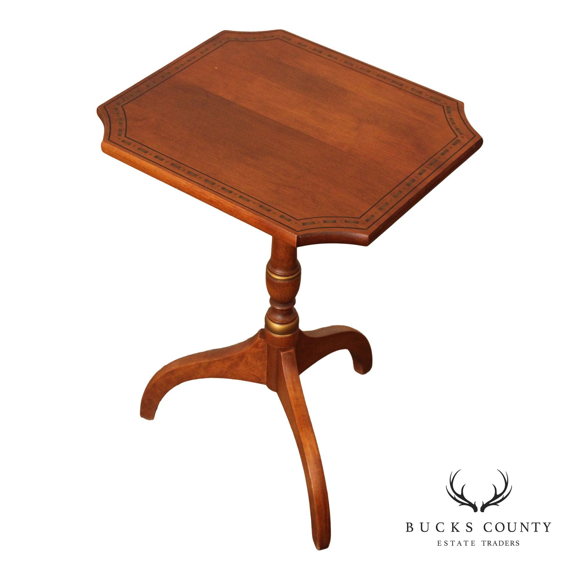 L. Hitchcock Stenciled Maple Small SideTable