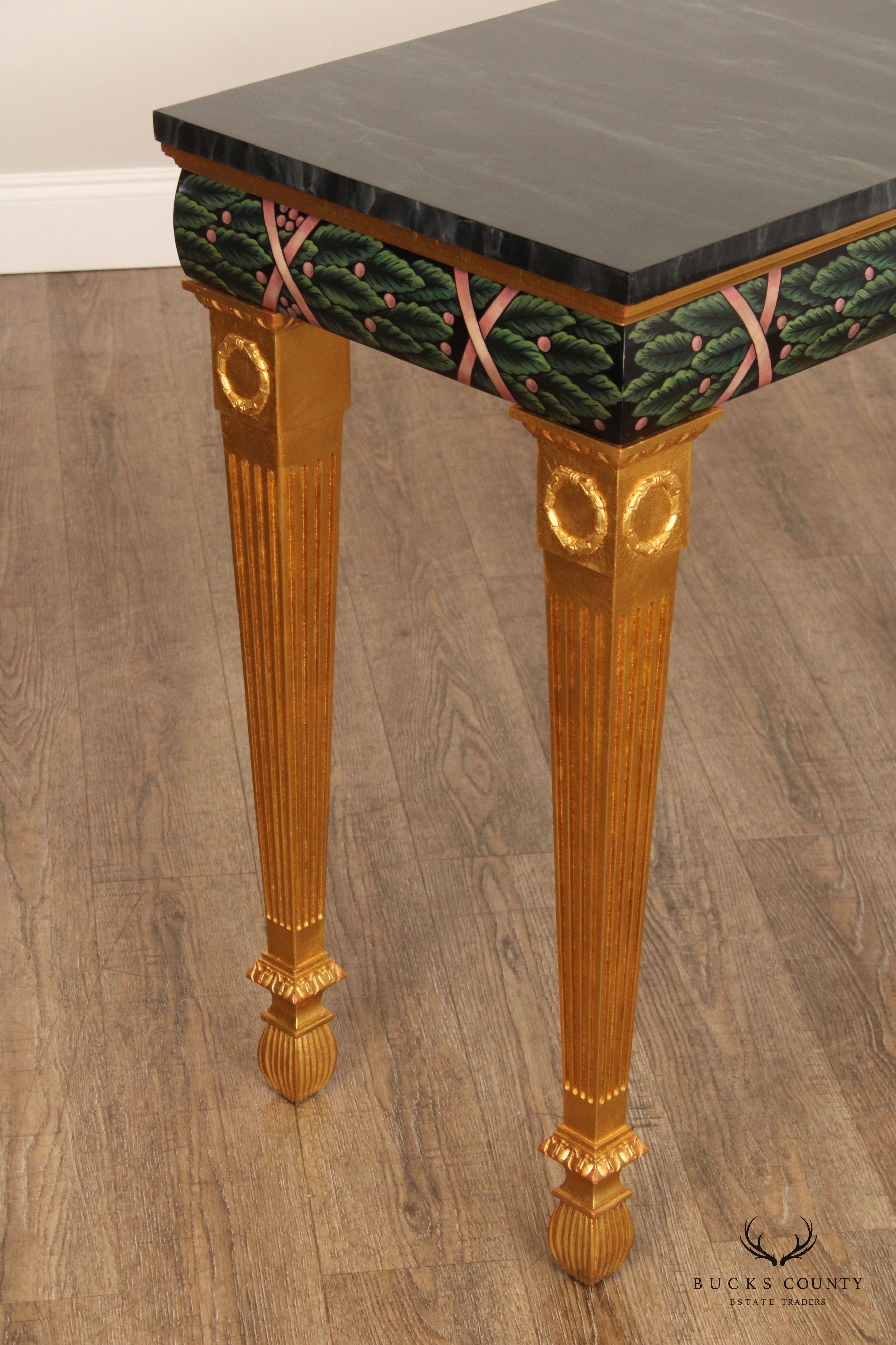 Karges Neoclassical Style Gold Painted Sofa Table