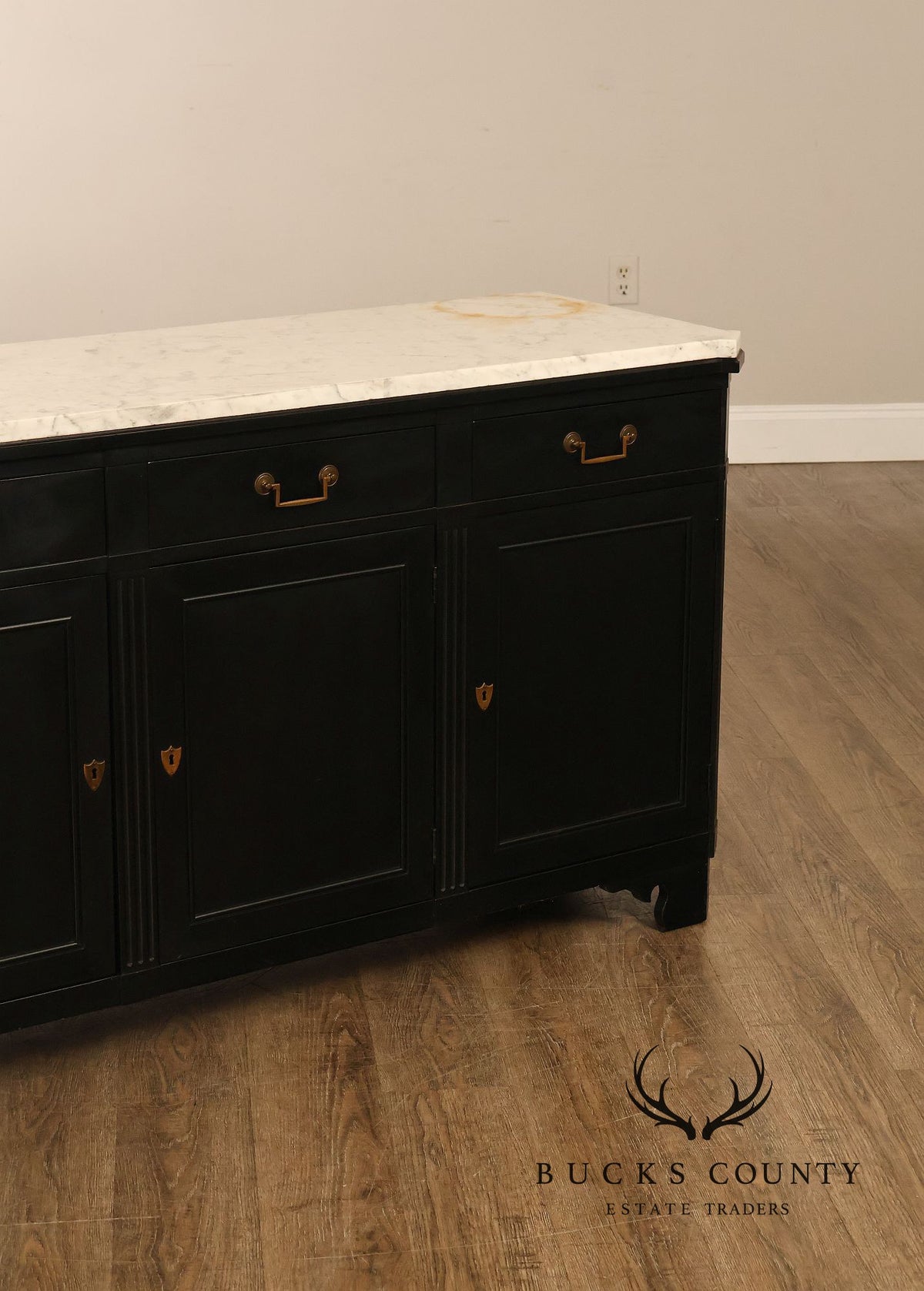 Baker Furniture Marble Top Sideboard Cabinet