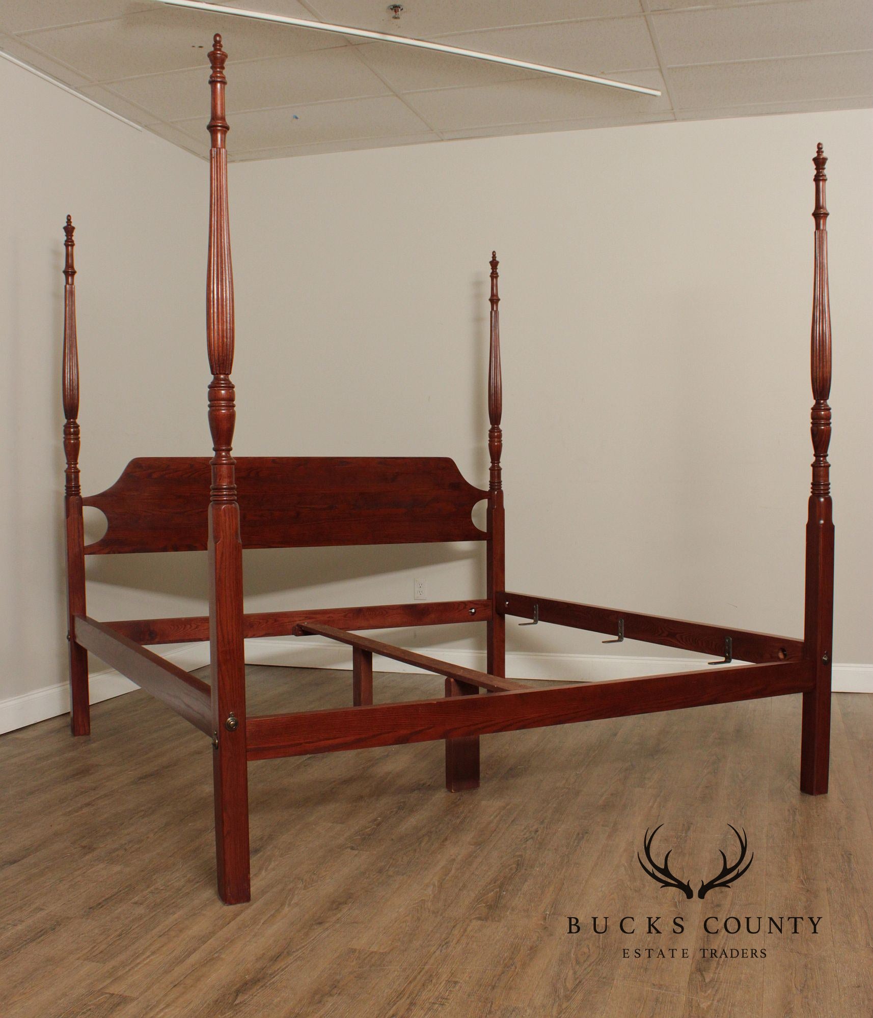 Federal Style Oak King Size Tall Poster Bed