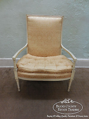 Custom French Regency Directoire Style Painted Wide Seat Fauteuil Loveseat