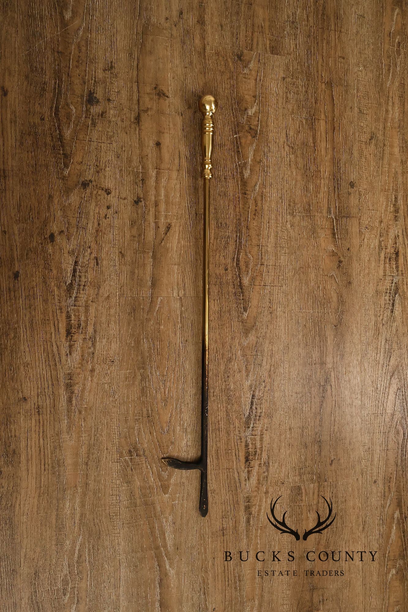 Traditional Five-Piece Brass Fireplace Tool Set