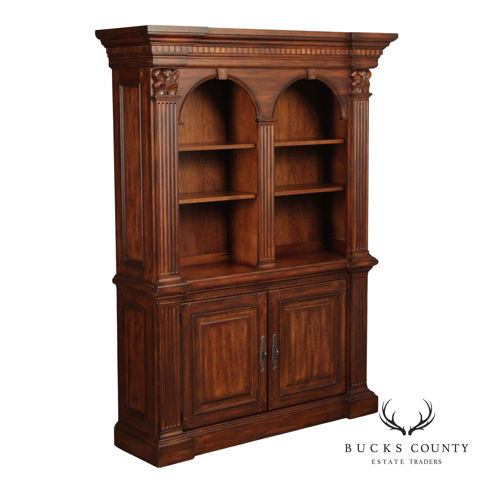 Neoclassical Style Double Bookcase