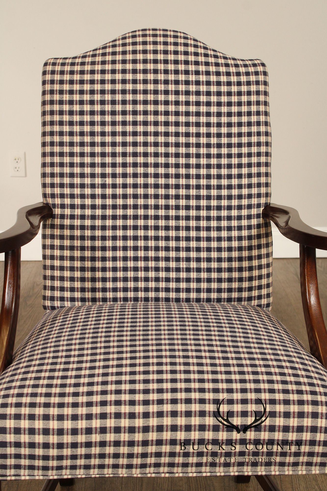 Chippendale Style Carved Mahogany Library Armchair, Most Likely By Hickory Chair (Not Labeled)