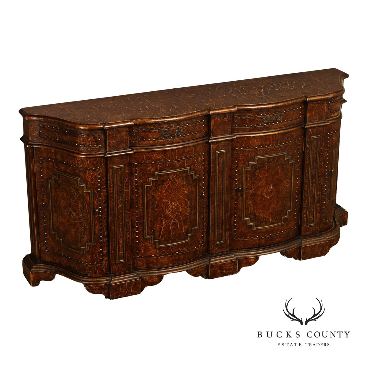 Spanish Colonial Style Faux Leather Sideboard