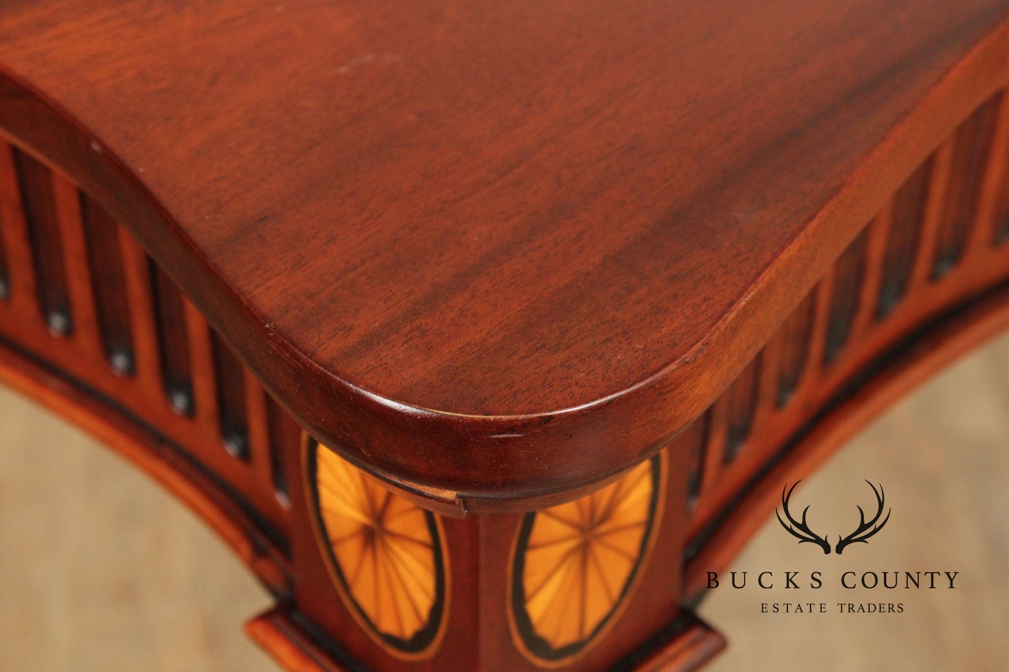 Victoria Collection Neoclassical Style Inlaid Mahogany Console Table