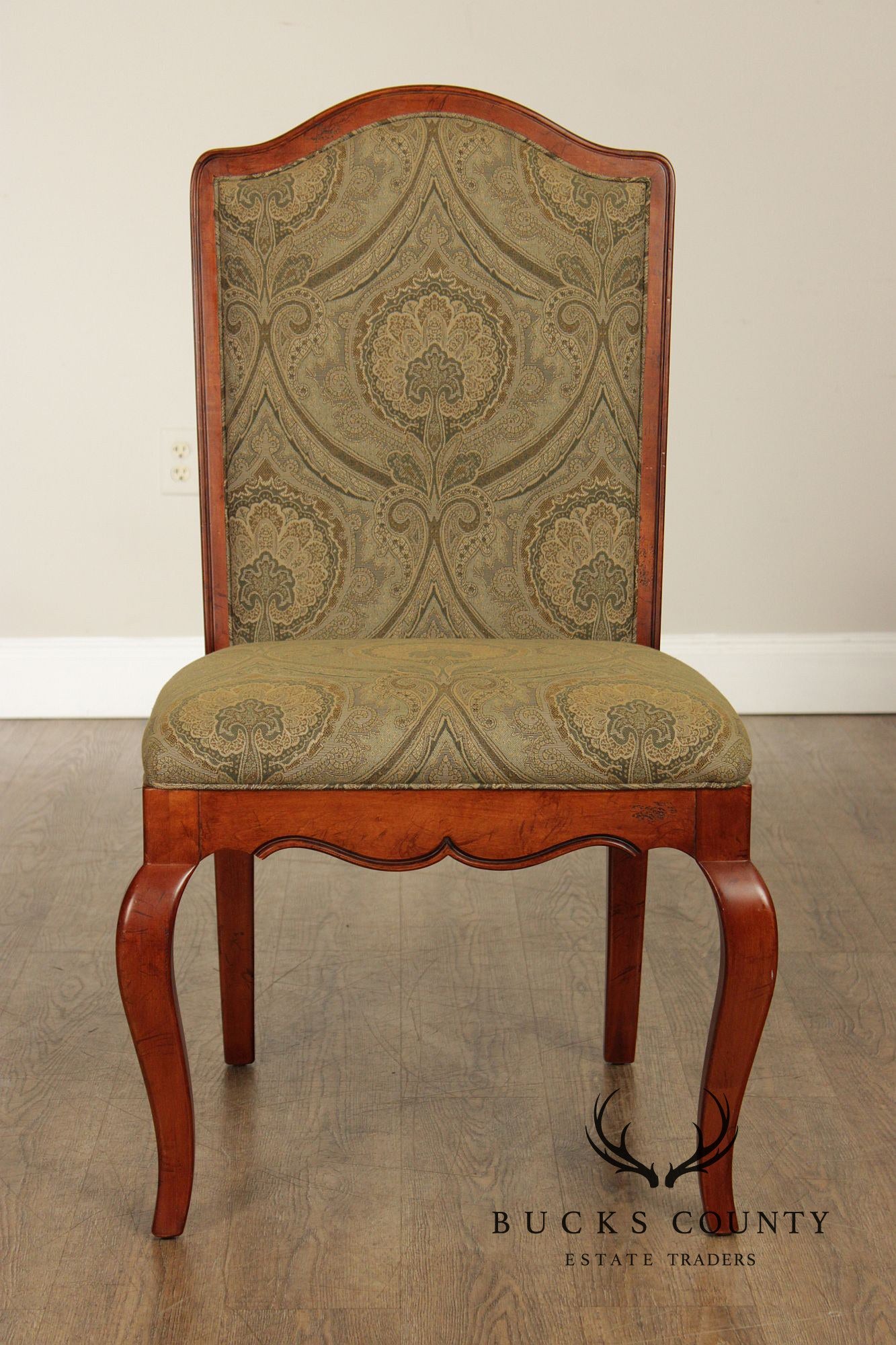 Hickory White Italian Provincial Set Of Eight Upholstered Dining Chairs